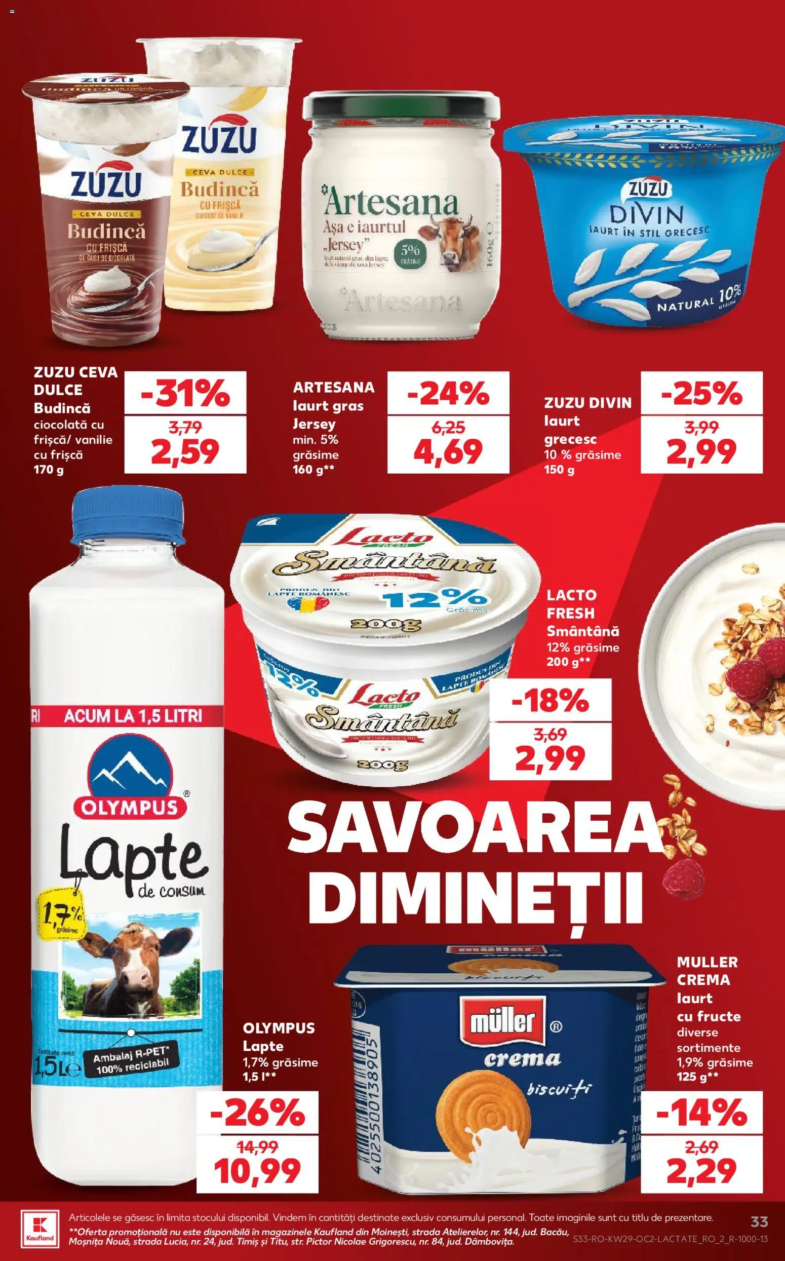 Catalog Kaufland 15 - 20 Iulie 2026 | Pagina 33 | Produse: Cremă, Ciocolată, Smântână, Fructe