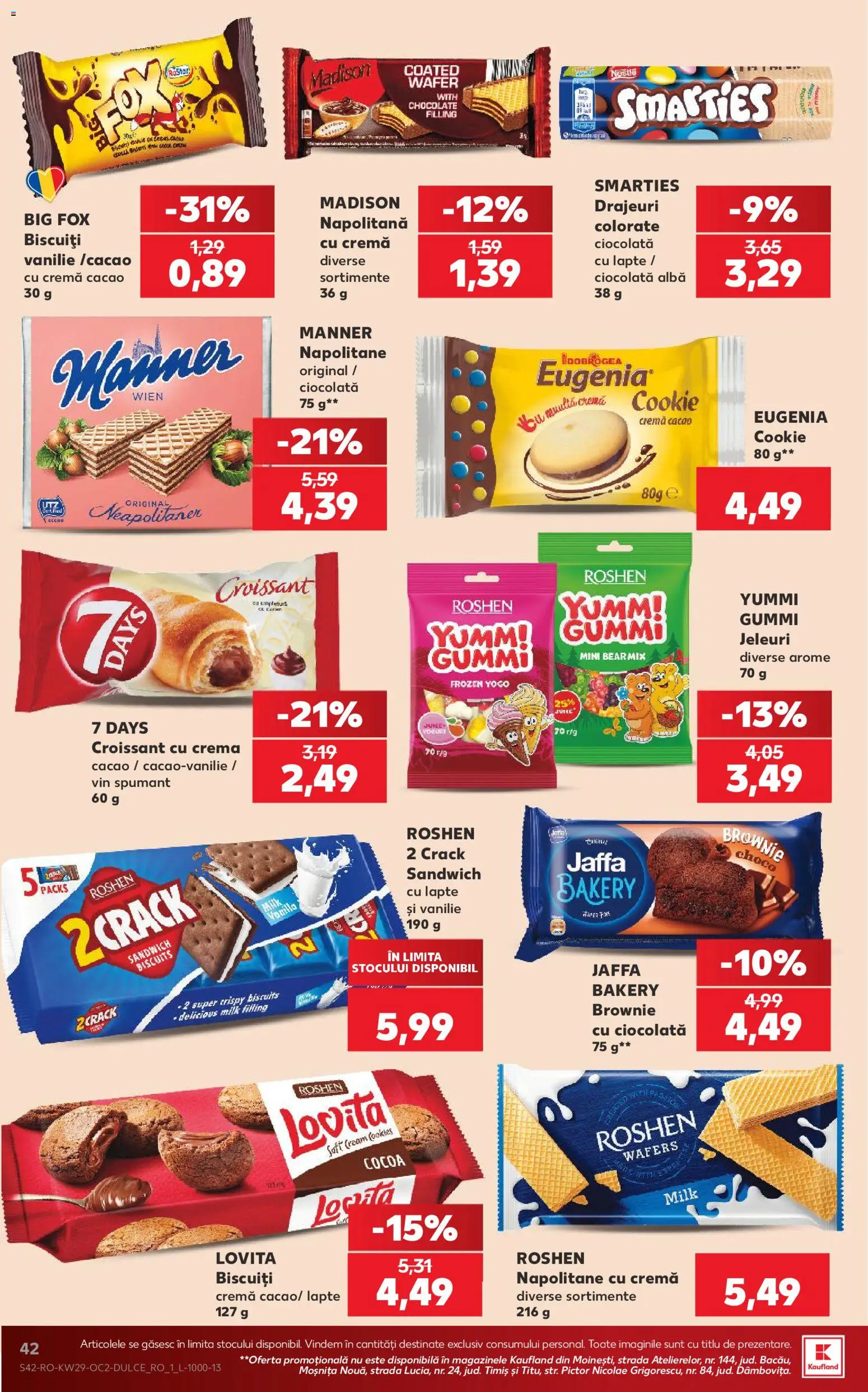 Catalog Kaufland 15 - 20 Iulie 2026 | Pagina 42 | Produse: Napolitane, Lapte, Vin, Biscuiți