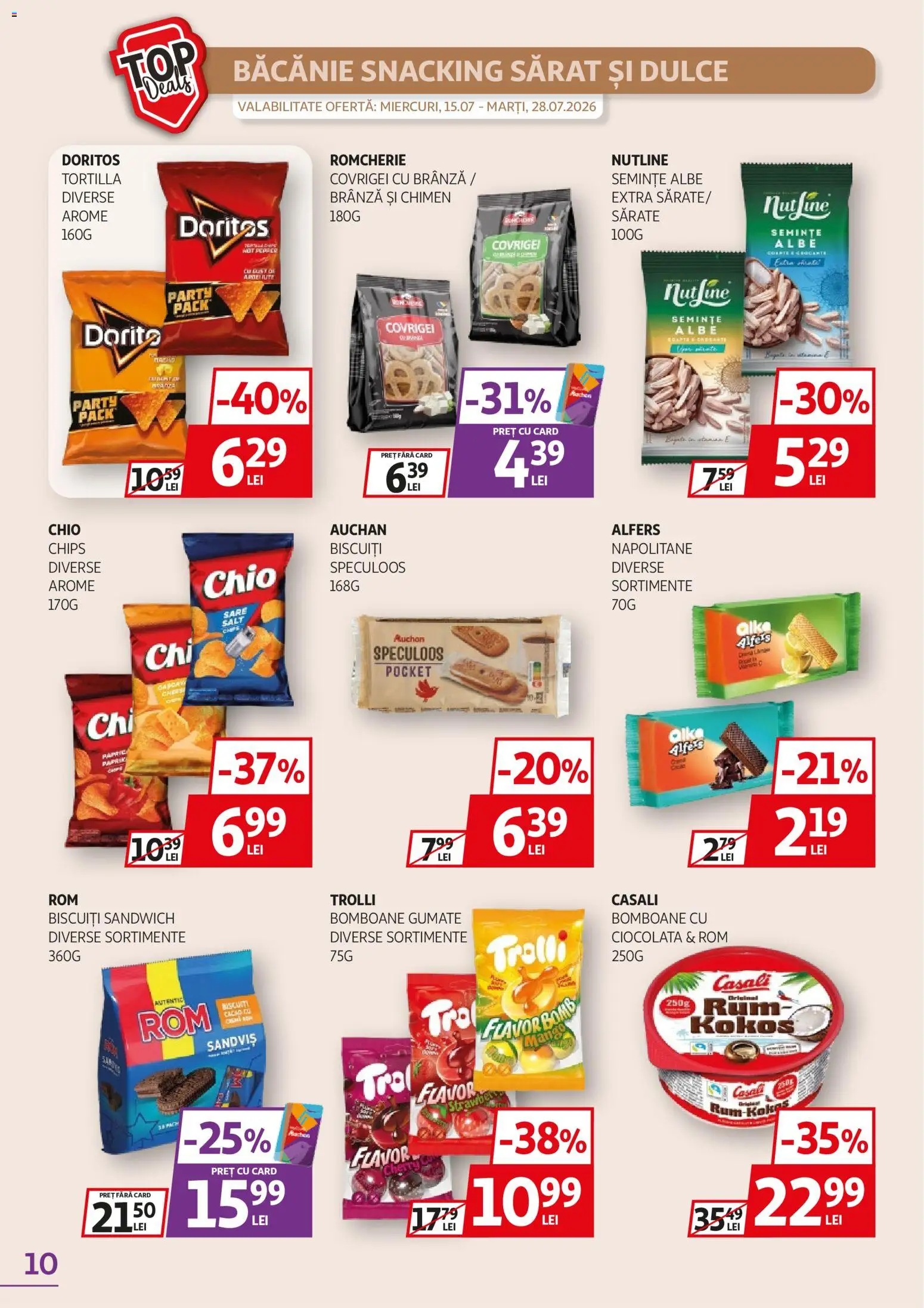 Catalog Auchan 15 - 27 Iulie 2026 | Pagina 10 | Produse: Bahçe aydınlatması, Semințe, Ciocolată, Bomboane