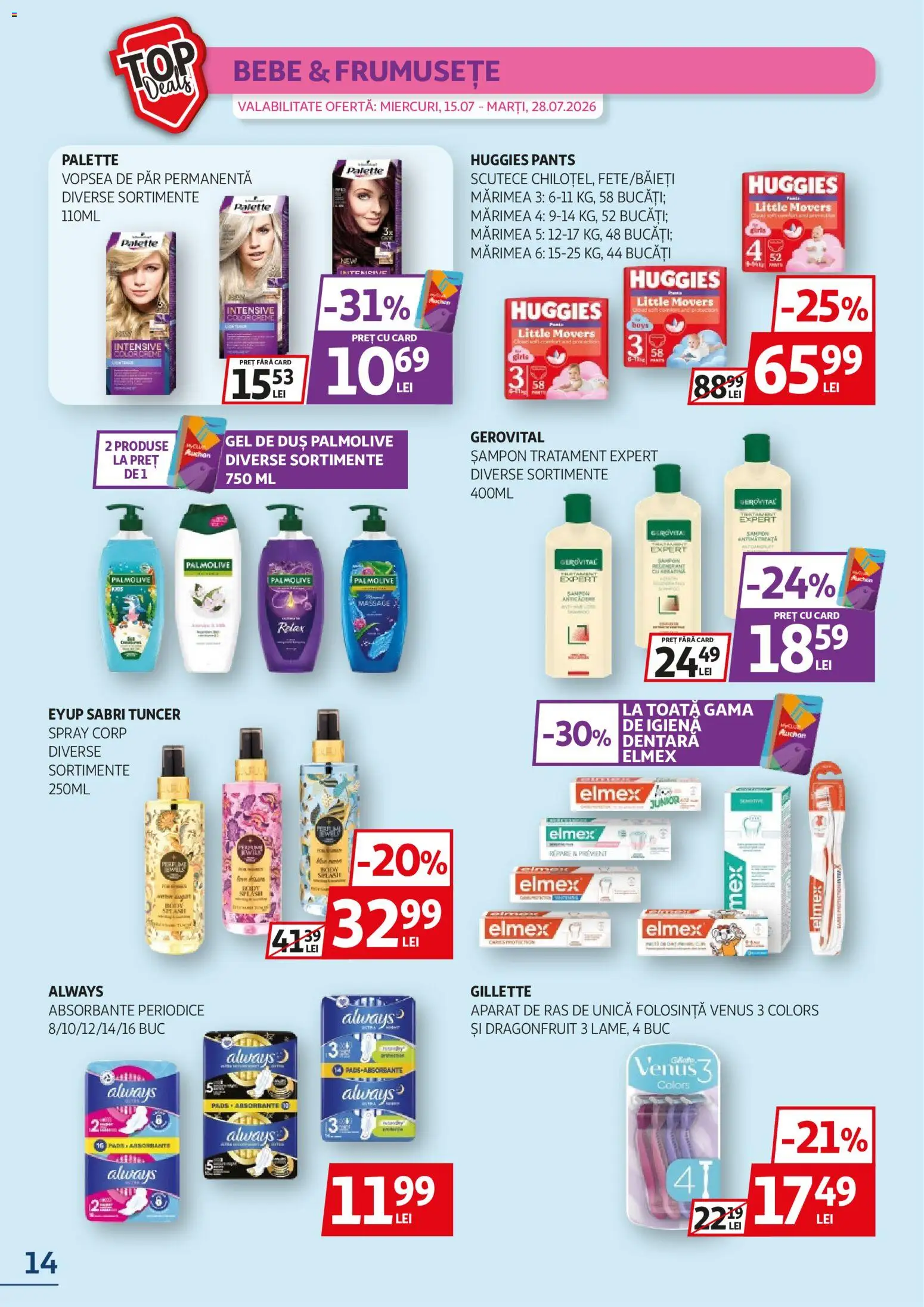 Catalog Auchan 15 - 27 Iulie 2026 | Pagina 14 | Produse: Aparat De Ras, Vopsea, Duș, Șampon