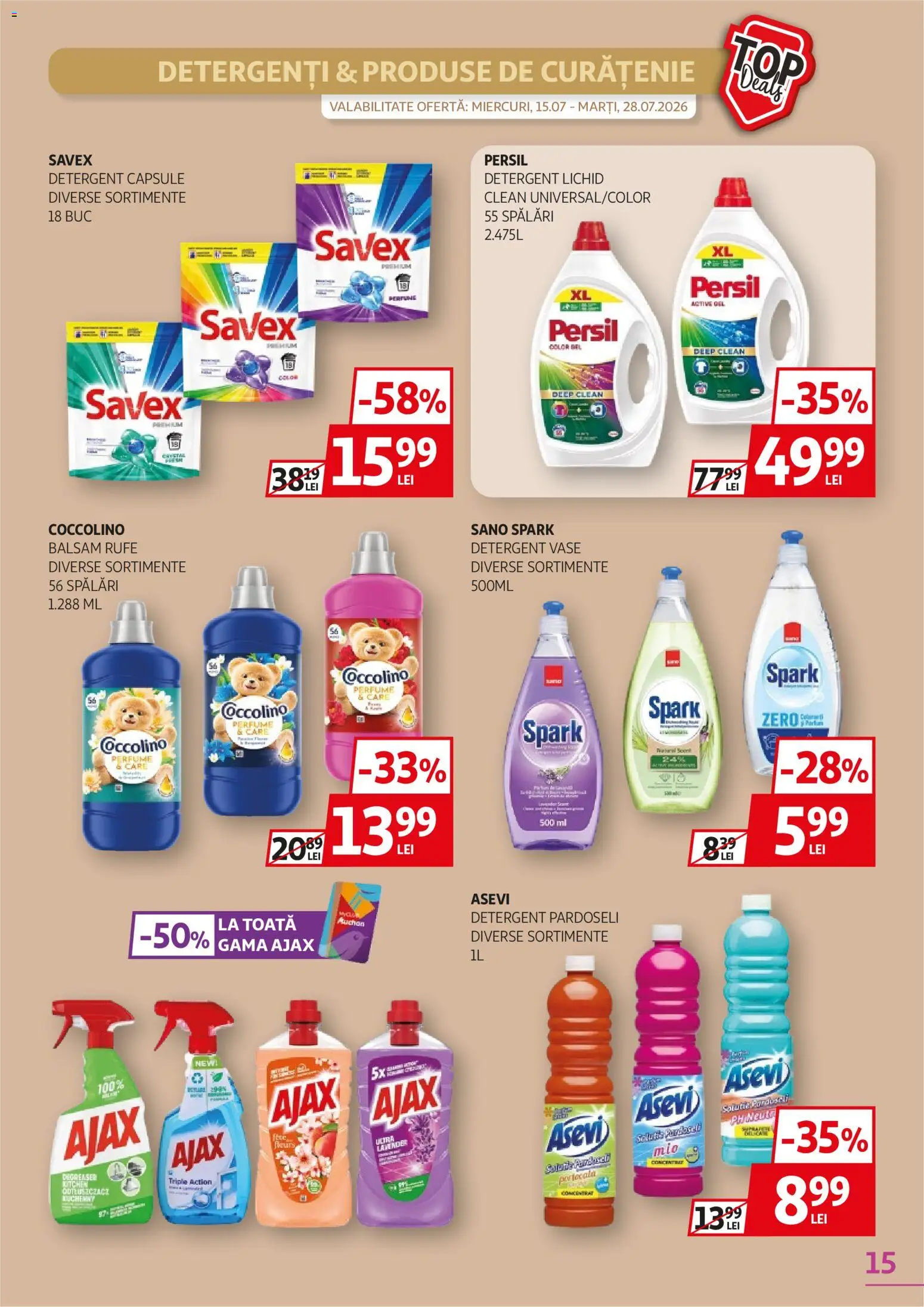 Catalog Auchan 15 - 27 Iulie 2026 | Pagina 15 | Produse: Pomelo, Bebek çorapları, Balsam, Detergent