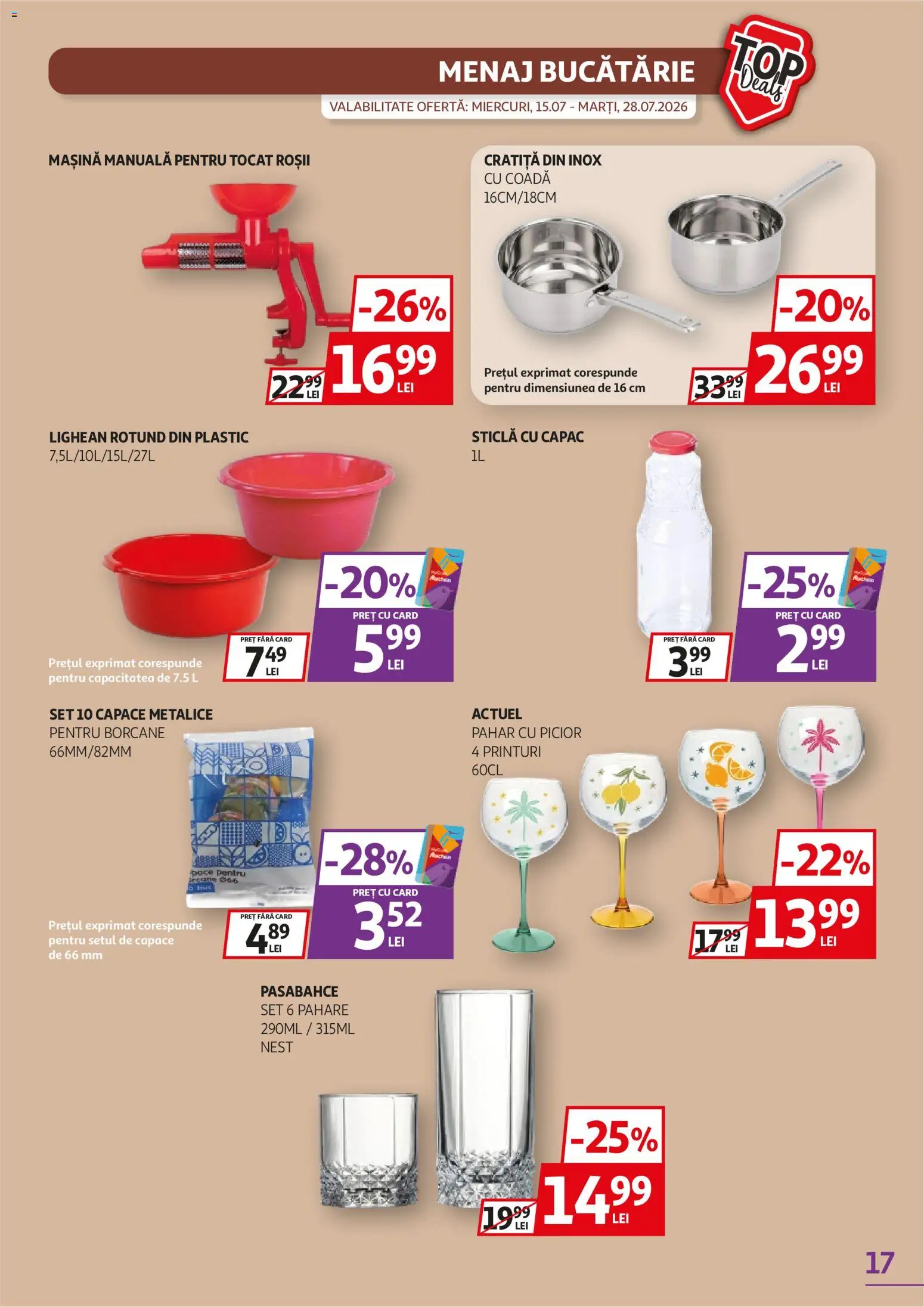 Catalog Auchan 15 - 27 Iulie 2026 | Pagina 17 | Produse: Pahare, Cratiță, Bucătărie, Roșii