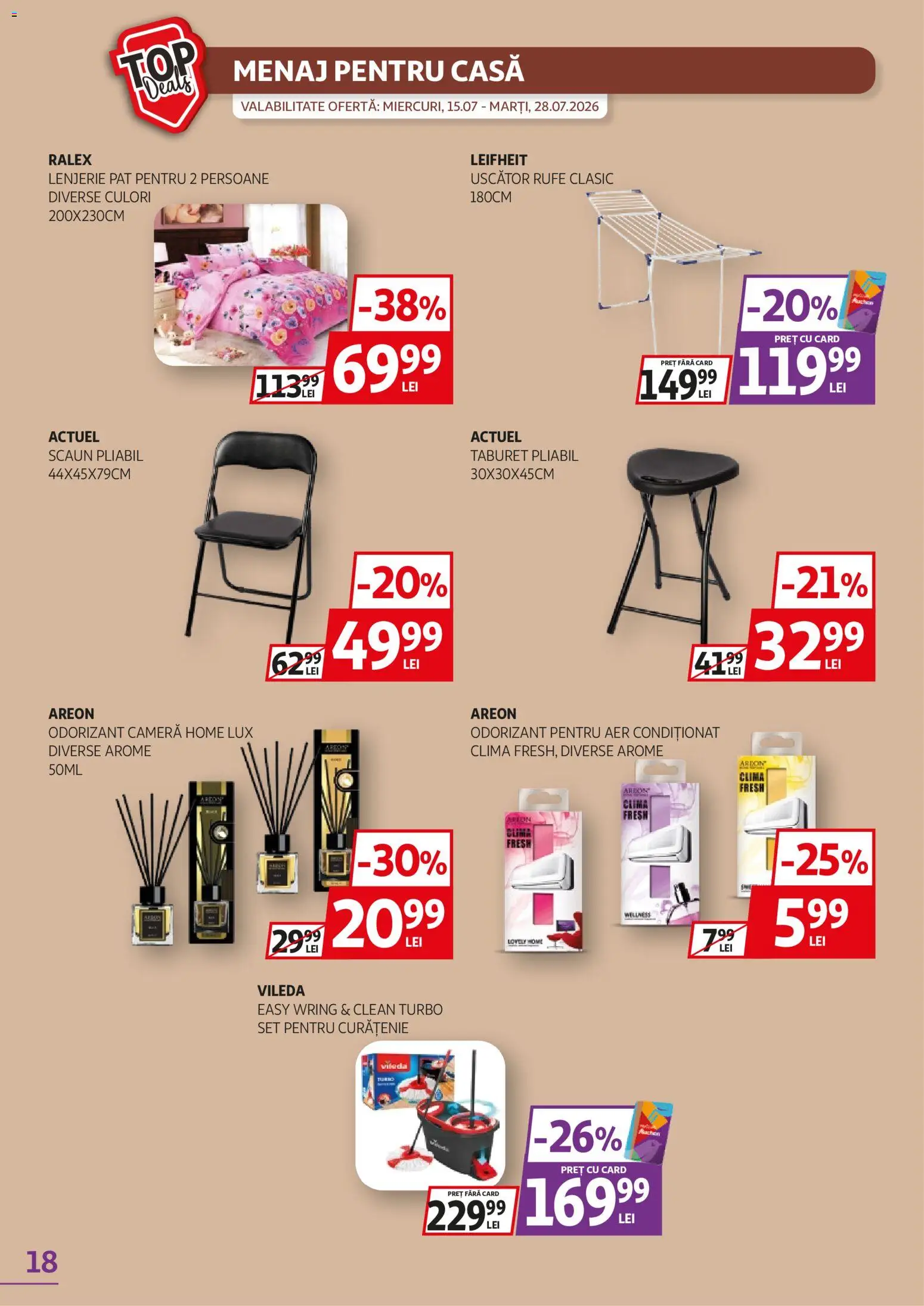 Catalog Auchan 15 - 27 Iulie 2026 | Pagina 18 | Produse: Cameră, Aer Condiționat, Uscător rufe, Scaun