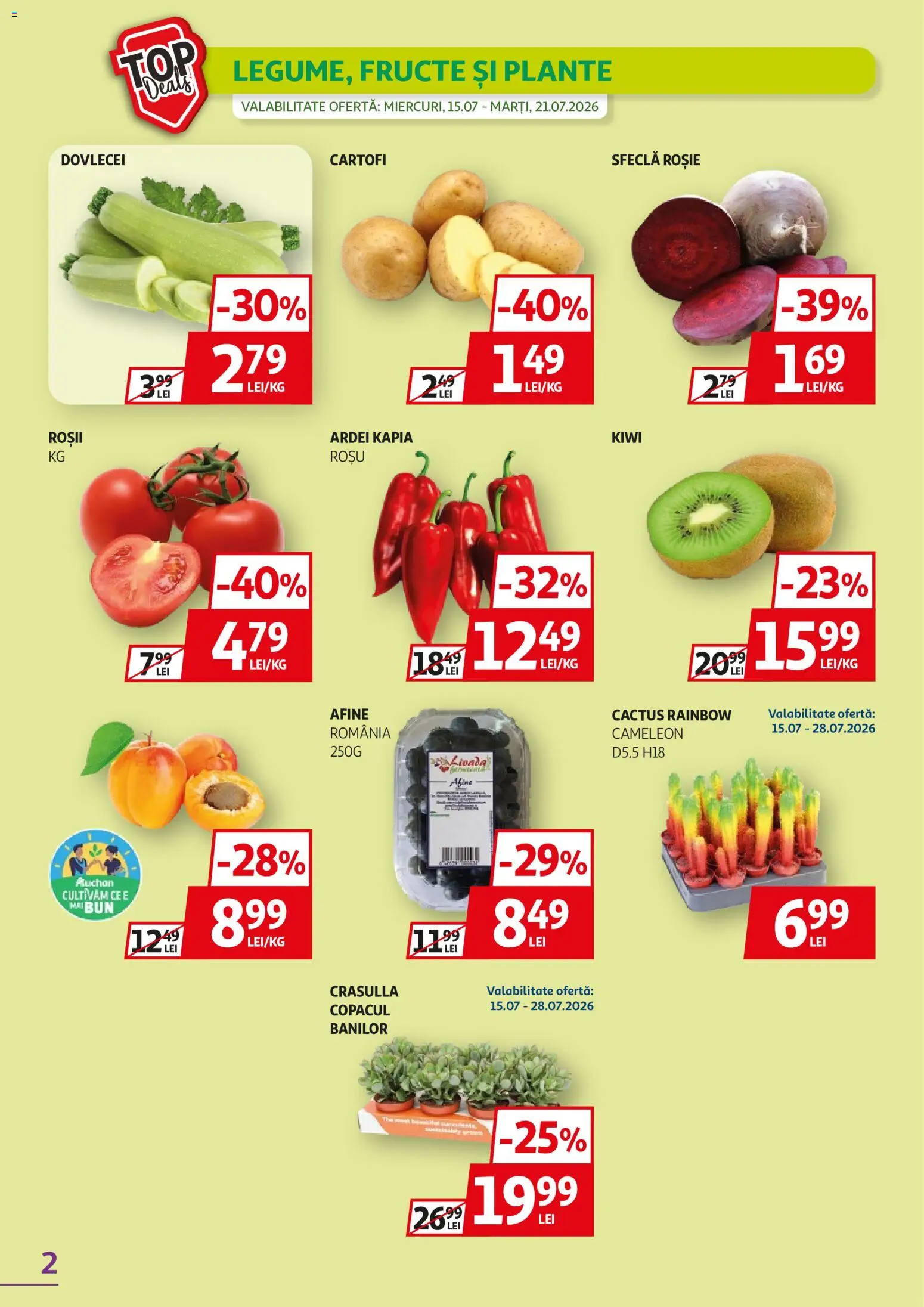 Catalog Auchan 15 - 27 Iulie 2026 | Pagina 2 | Produse: Afine, Kiwi, Fructe, Sfeclă