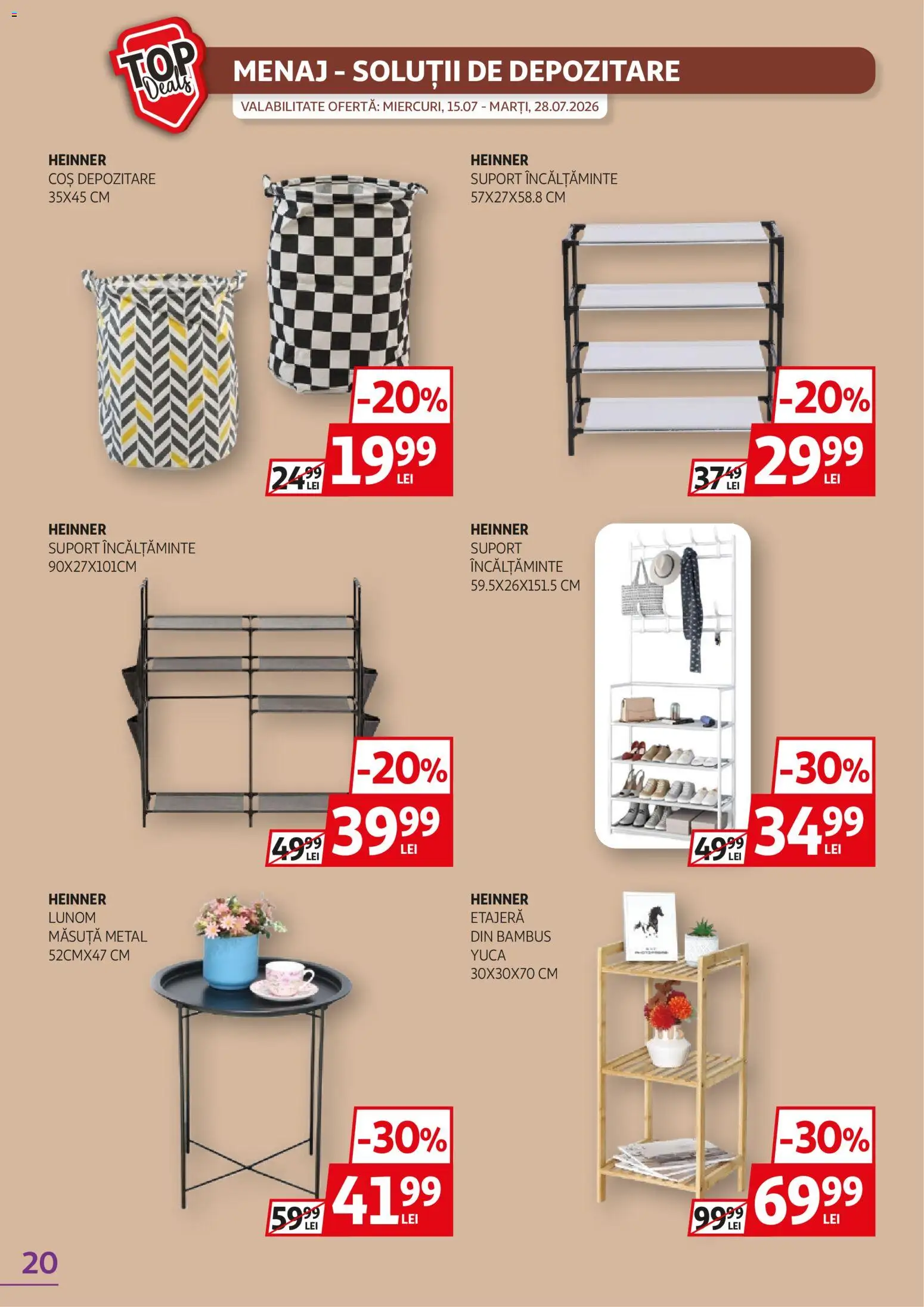 Catalog Auchan 15 - 27 Iulie 2026 | Pagina 20 | Produse: Coș, Etajeră, Bornoz takımı