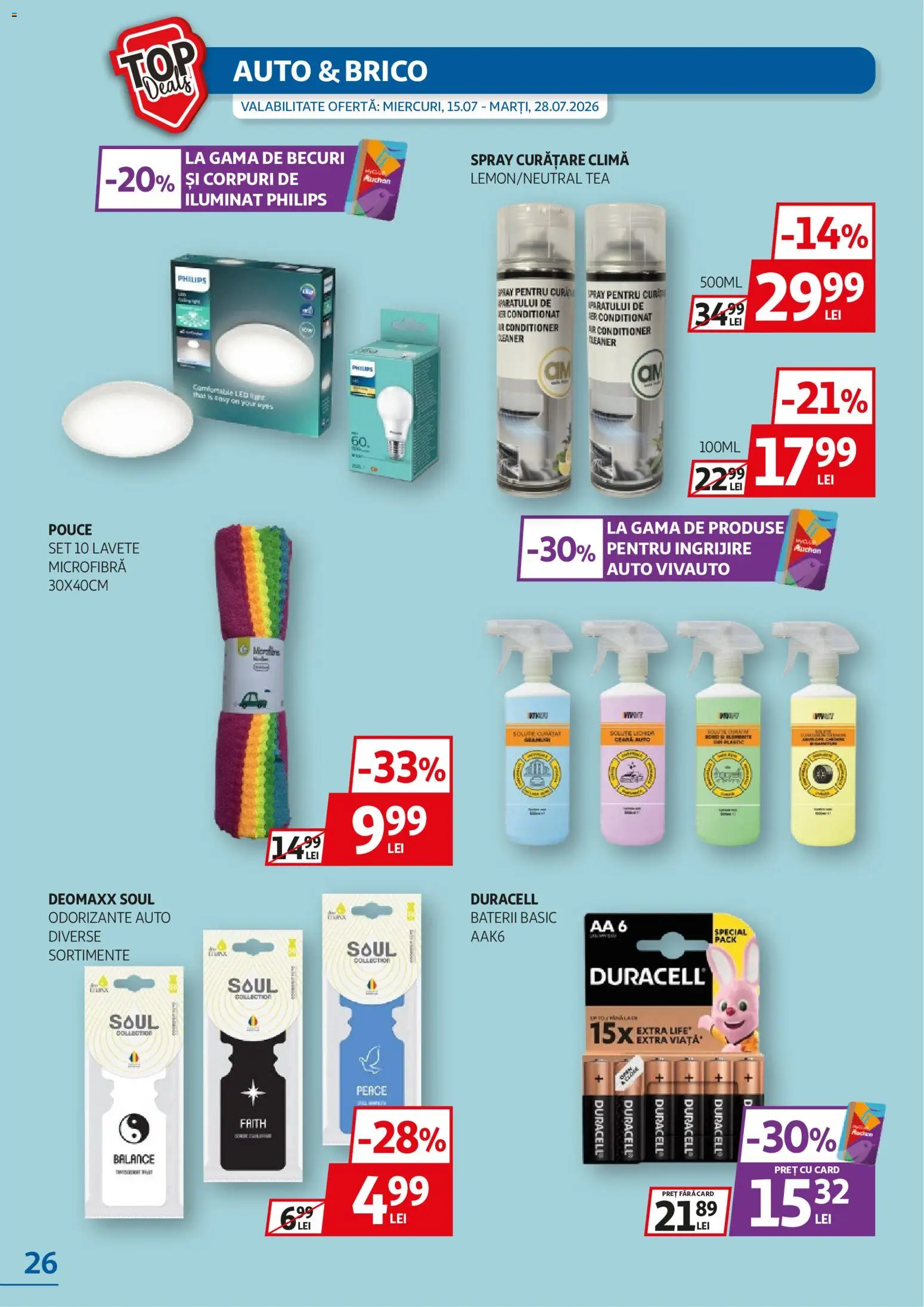 Catalog Auchan 15 - 27 Iulie 2026 | Pagina 26 | Produse: Enginar, Babak, Baterii, Lavete
