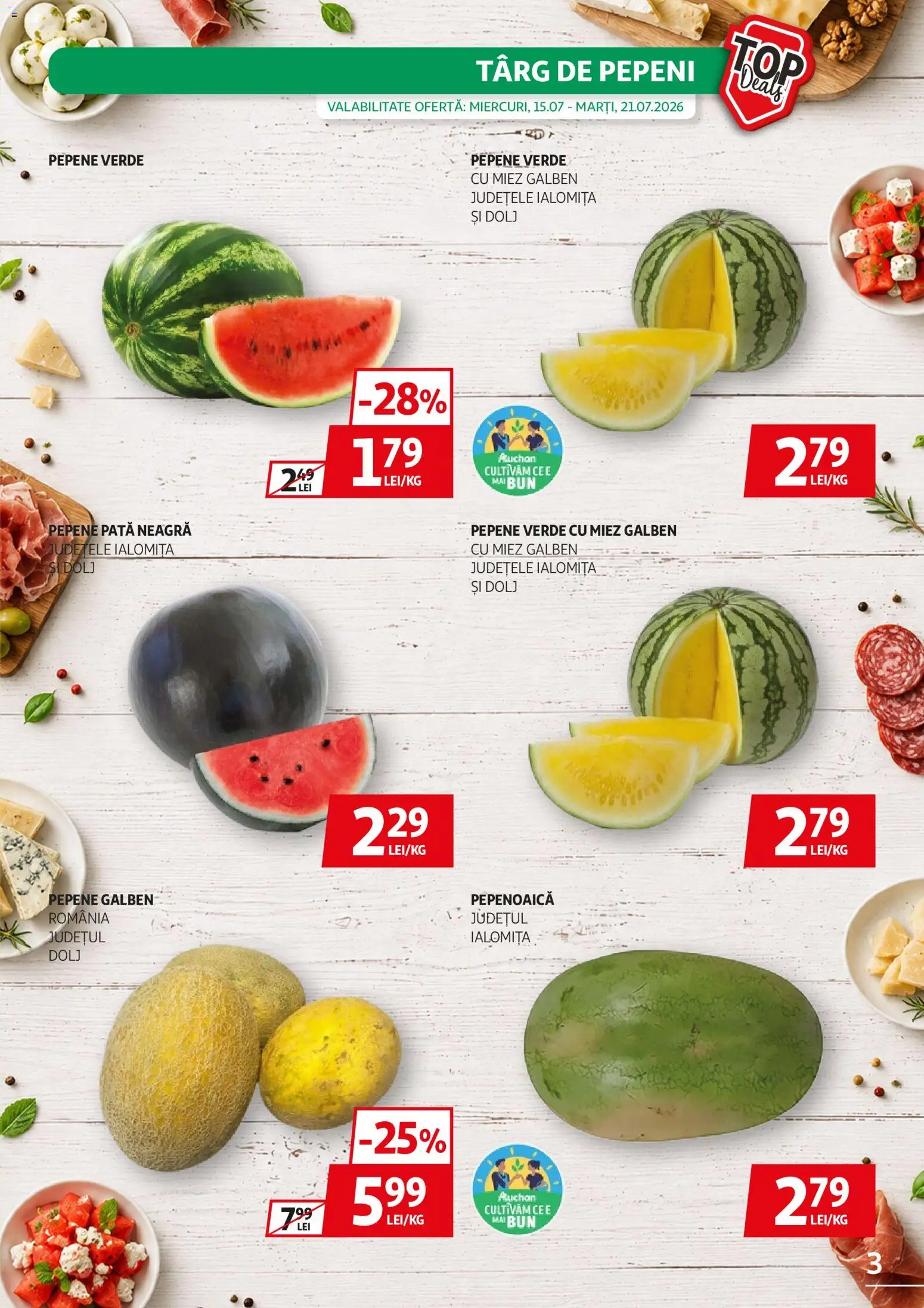 Catalog Auchan 15 - 27 Iulie 2026 | Pagina 3 | Produse: Pepene Verde, Pepene Galben