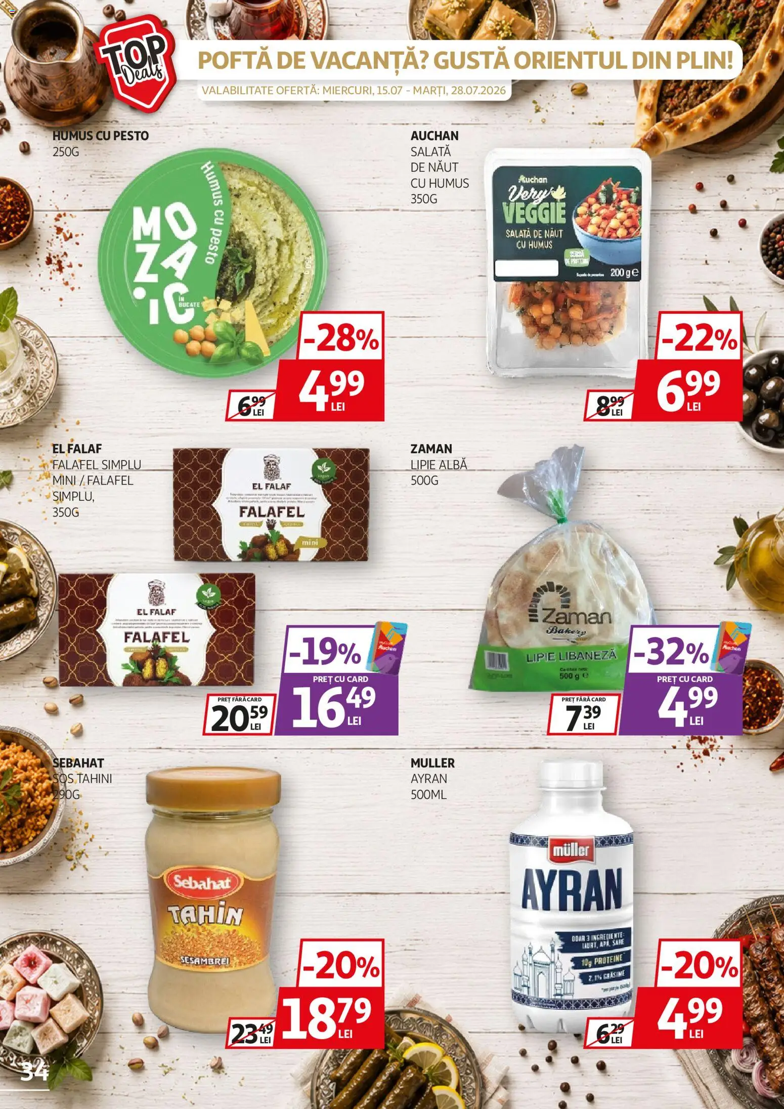 Catalog Auchan 15 - 27 Iulie 2026 | Pagina 34 | Produse: Masaüstü kılıfı, Humus, Sos, Sare