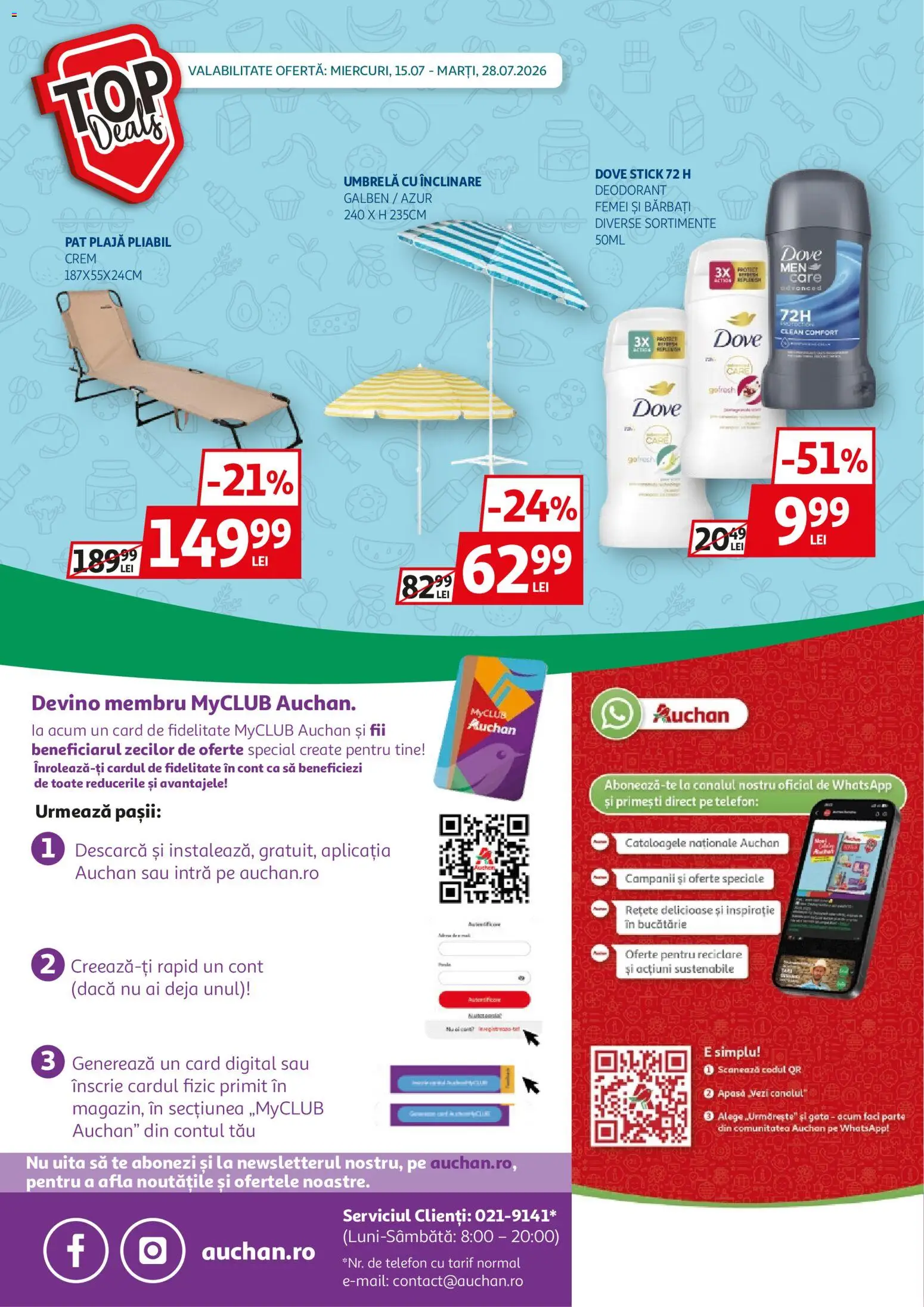 Catalog Auchan 15 - 27 Iulie 2026 | Pagina 40 | Produse: Umbrelă, Telefon, Bucătărie, Deodorant