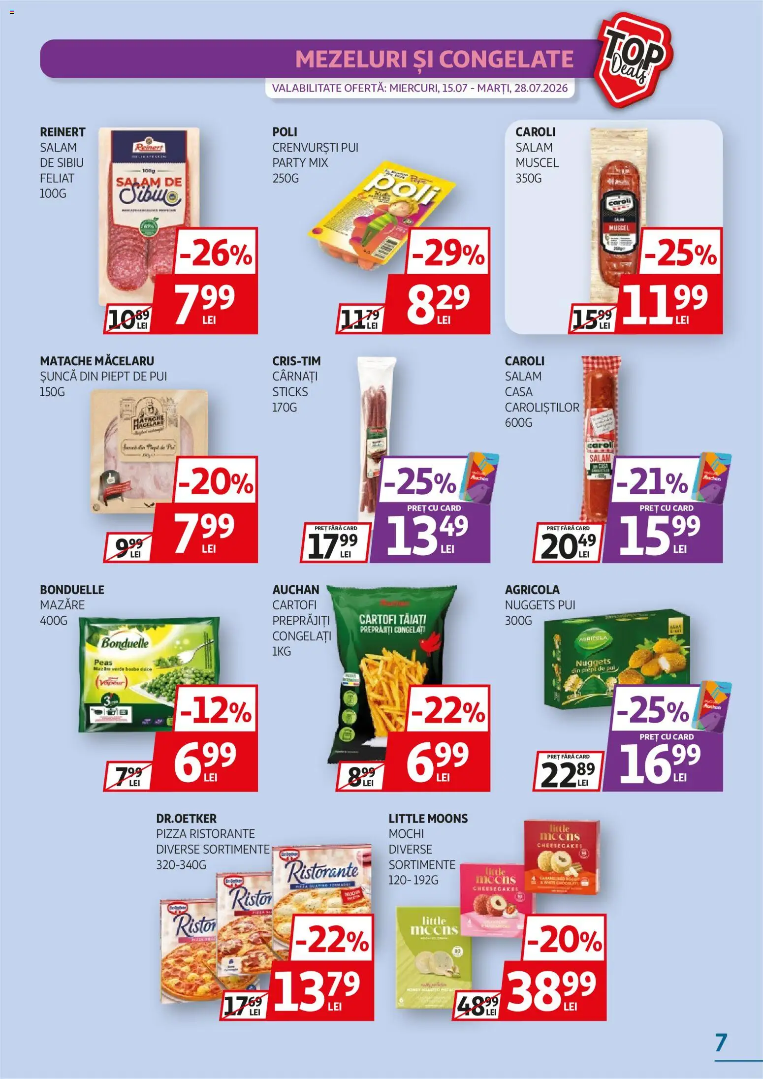 Catalog Auchan 15 - 27 Iulie 2026 | Pagina 7 | Produse: Hacıyatmaz Kedi Oyuncağı, Crenvurști, Salam, Cartofi
