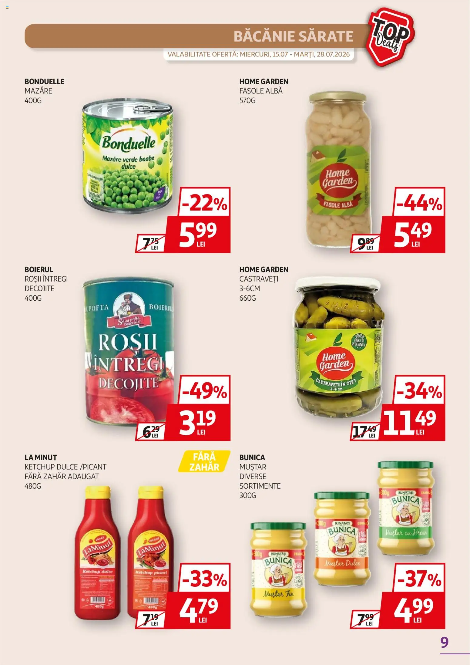 Catalog Auchan 15 - 27 Iulie 2026 | Pagina 9 | Produse: Oțet, Roșii, Muștar, Fasole albă