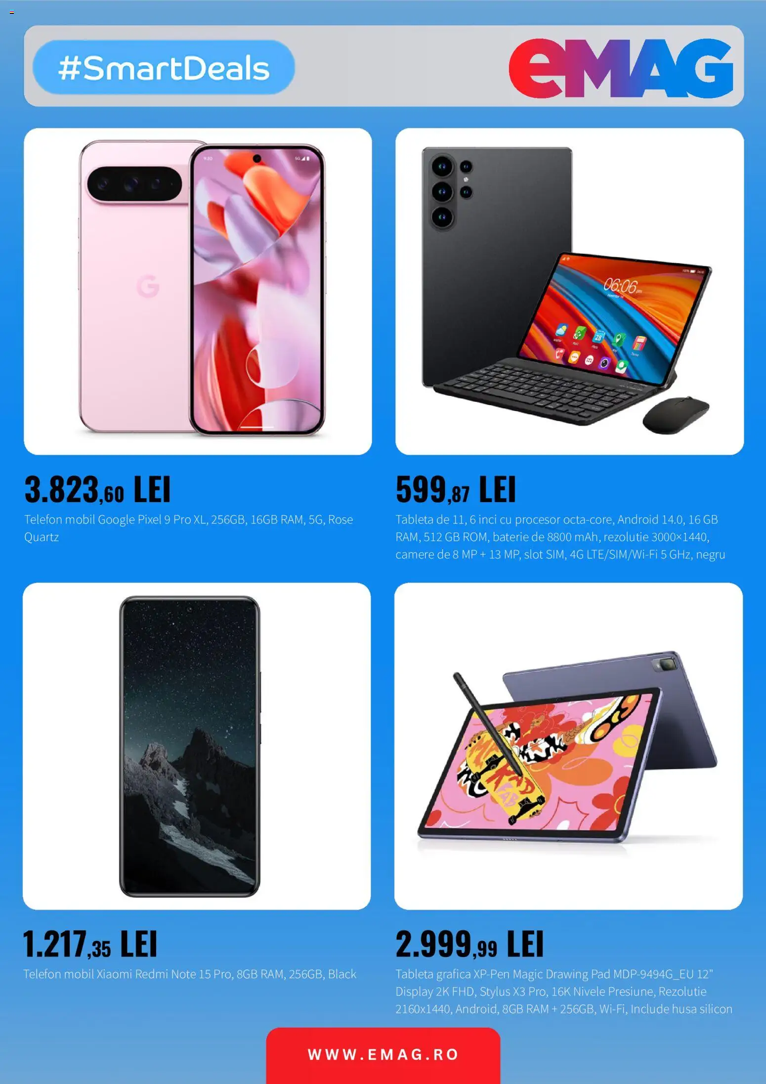 Catalog eMag 14 - 19 Iulie 2026 | Pagina 2 | Produse: Telefon, Tabletă, Tabletă grafică, Baterie