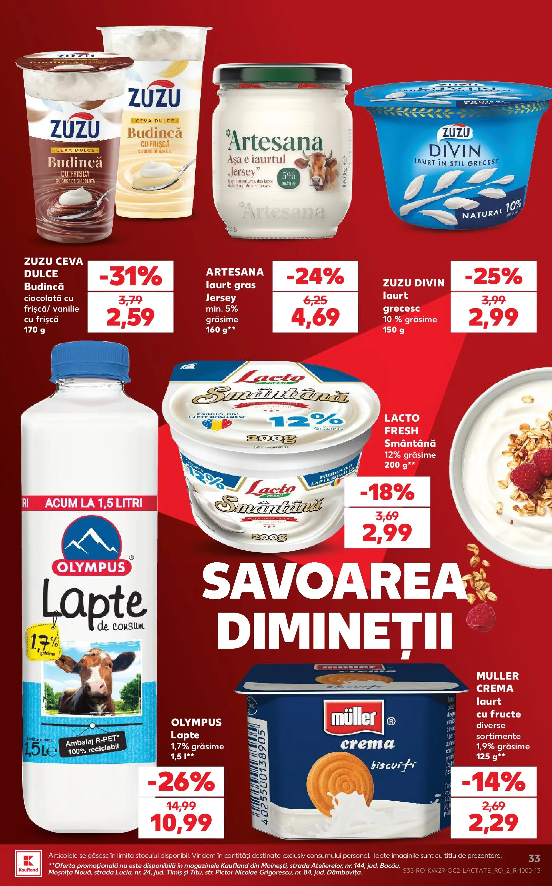 Catalog Kaufland 15 - 20 Iulie 2026 | Pagina 33 | Produse: Lapte, Frișcă, Smântână, Fructe