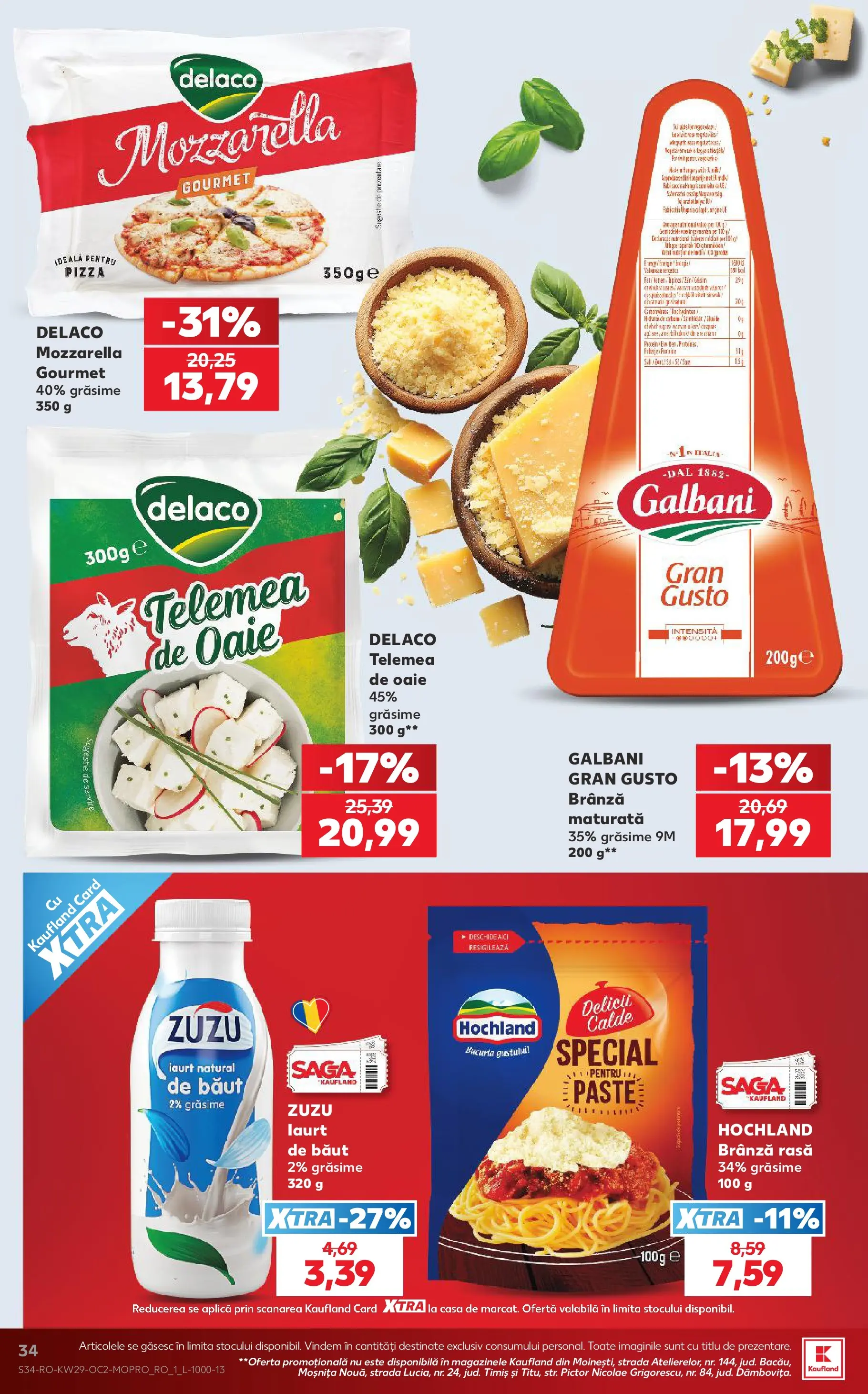 Catalog Kaufland 15 - 20 Iulie 2026 | Pagina 34 | Produse: Brânză, Iaurt, Pizza, Paste