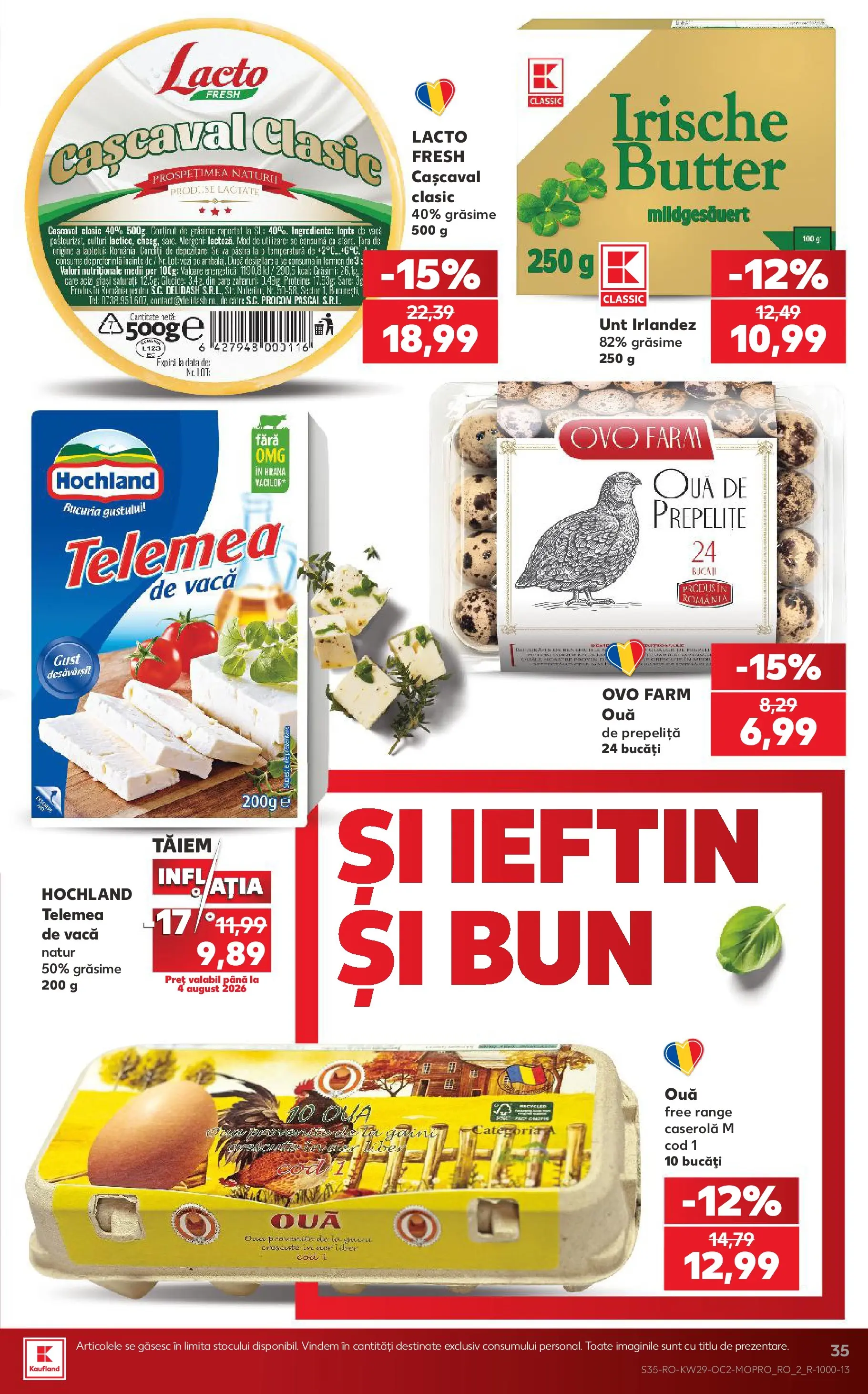 Catalog Kaufland 15 - 20 Iulie 2026 | Pagina 35 | Produse: Masaüstü kılıfı, Cașcaval, Unt, Ouă