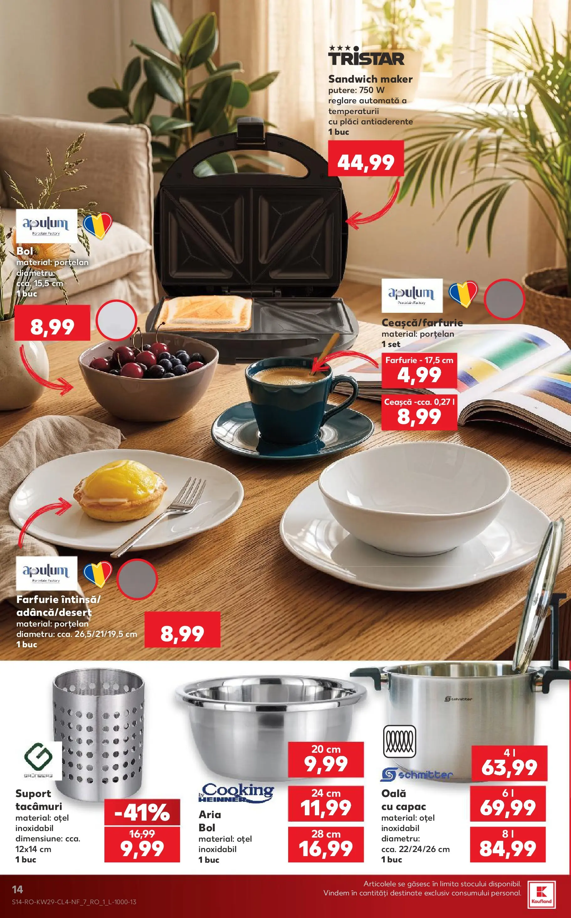 Catalog Kaufland 15 - 20 Iulie 2026 | Pagina 14 | Produse: Oală, Farfurie