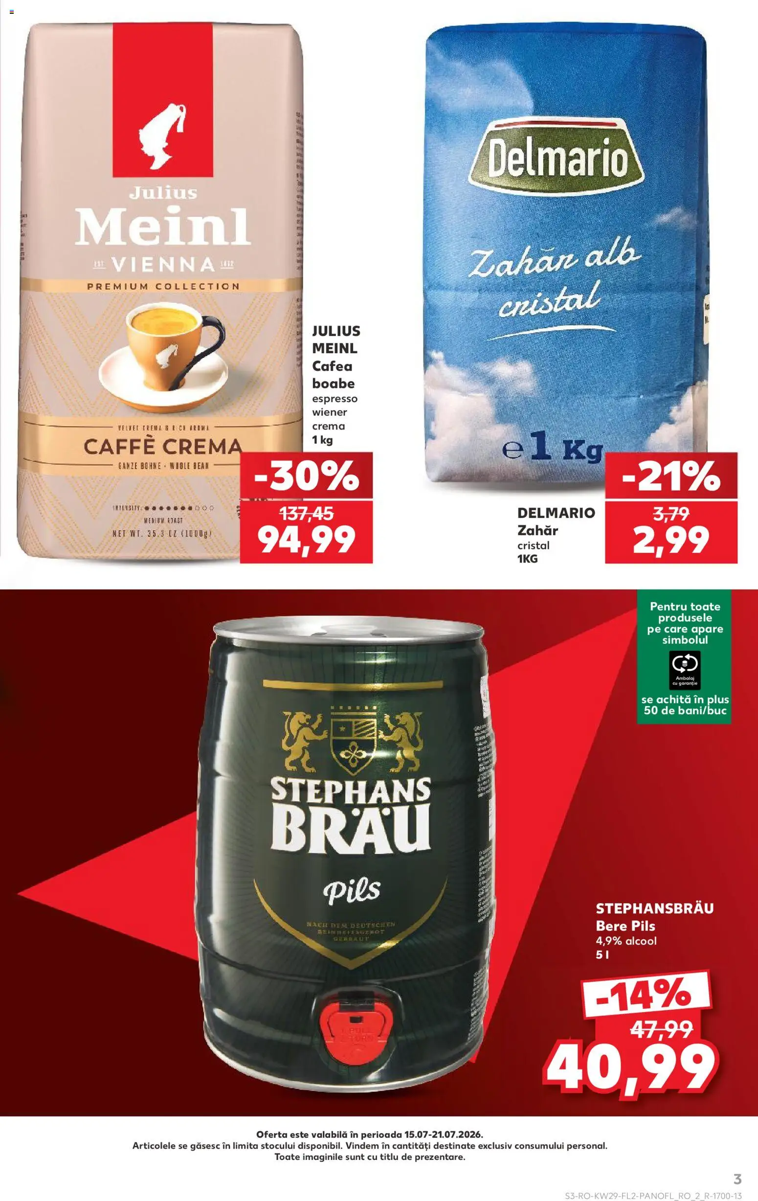 Catalog Kaufland 15 - 20 Iulie 2026 | Pagina 3 | Produse: Cremă, Cafea, Bere, Zahăr