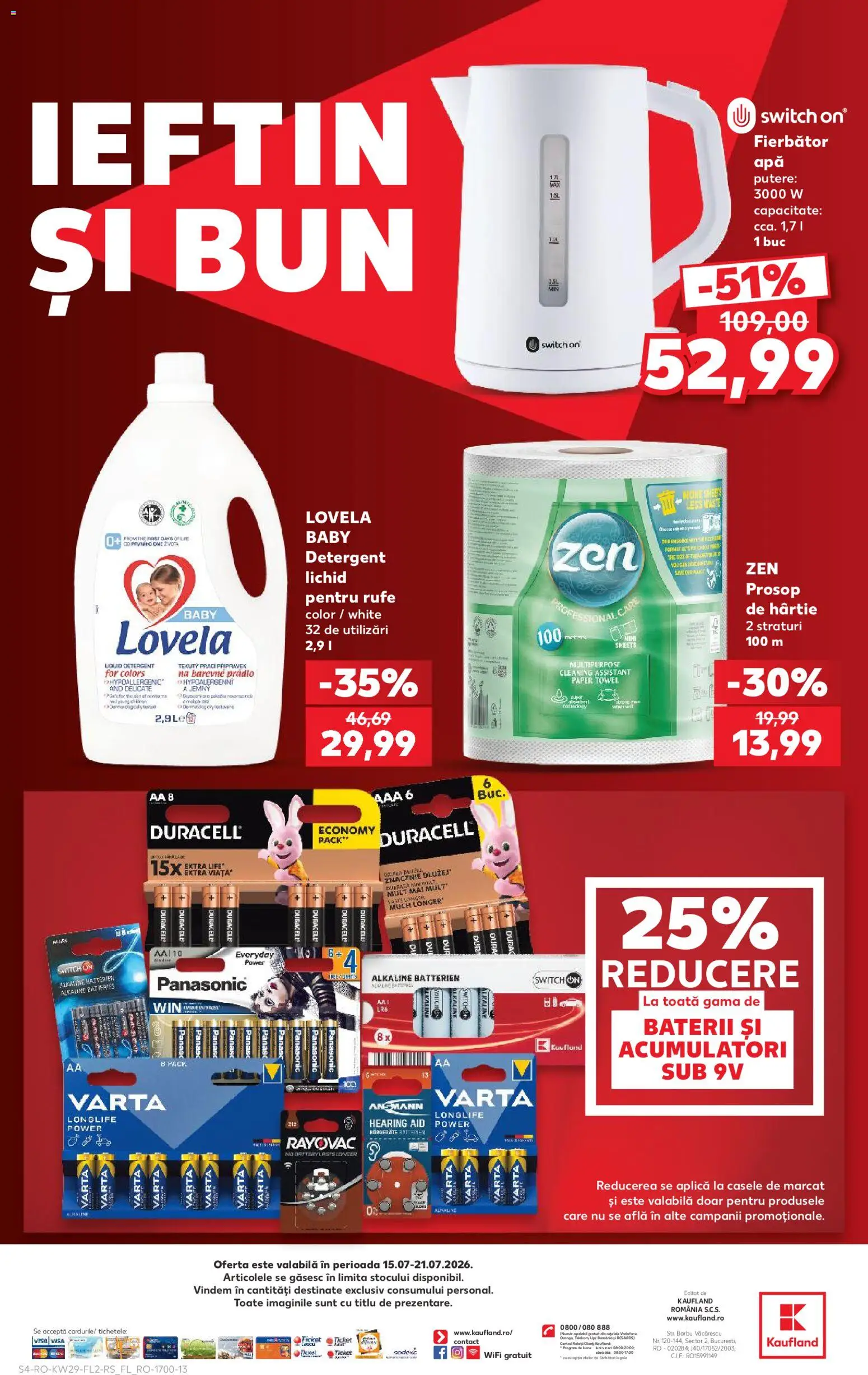 Catalog Kaufland 15 - 20 Iulie 2026 | Pagina 4 | Produse: Baterii, Detergent