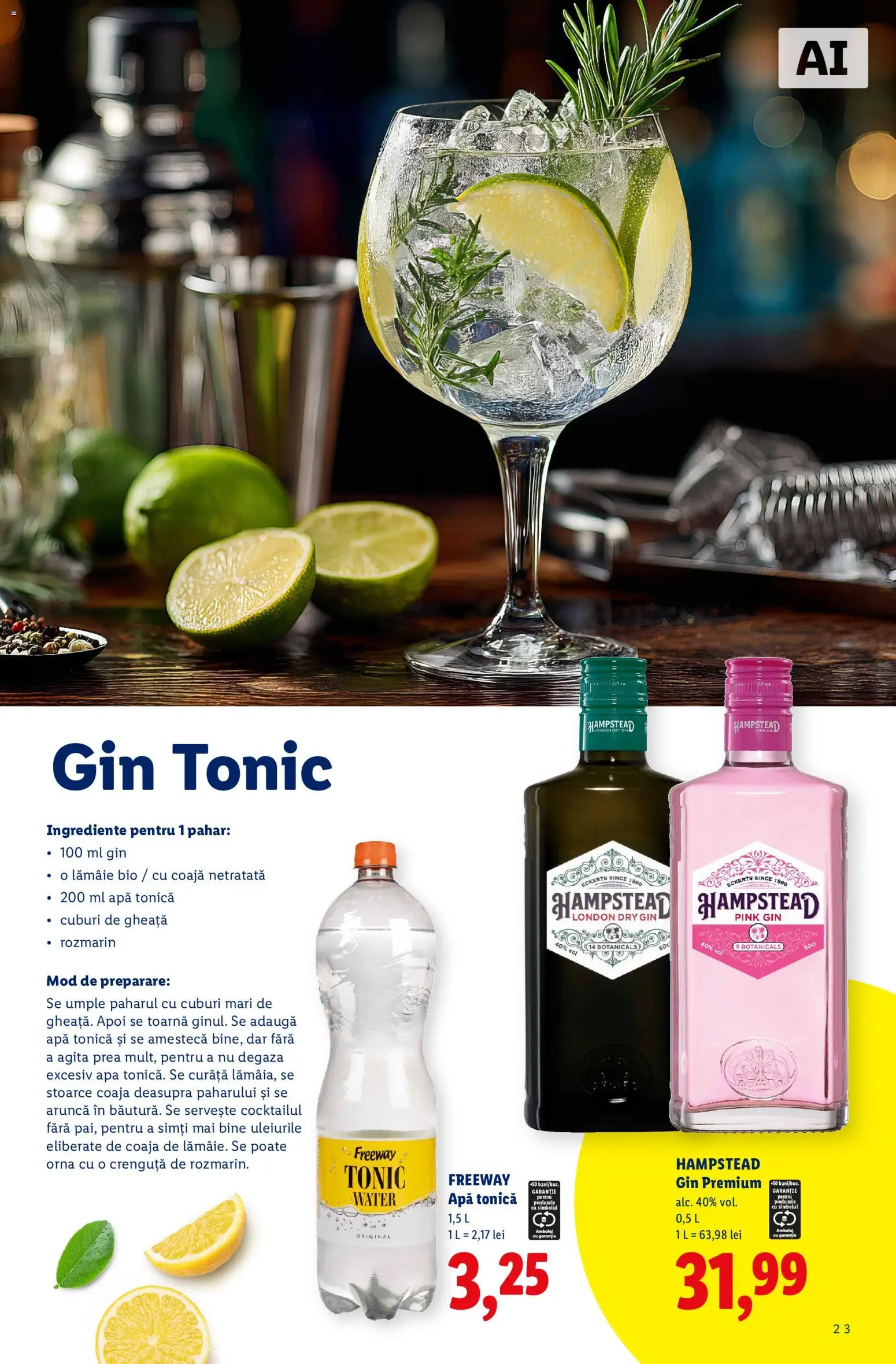 Catalog LIDL 13 Iulie - 12 Septembrie 2026 | Pagina 23 | Produse: Şerit ödül, Gin, Apă, Lămâie