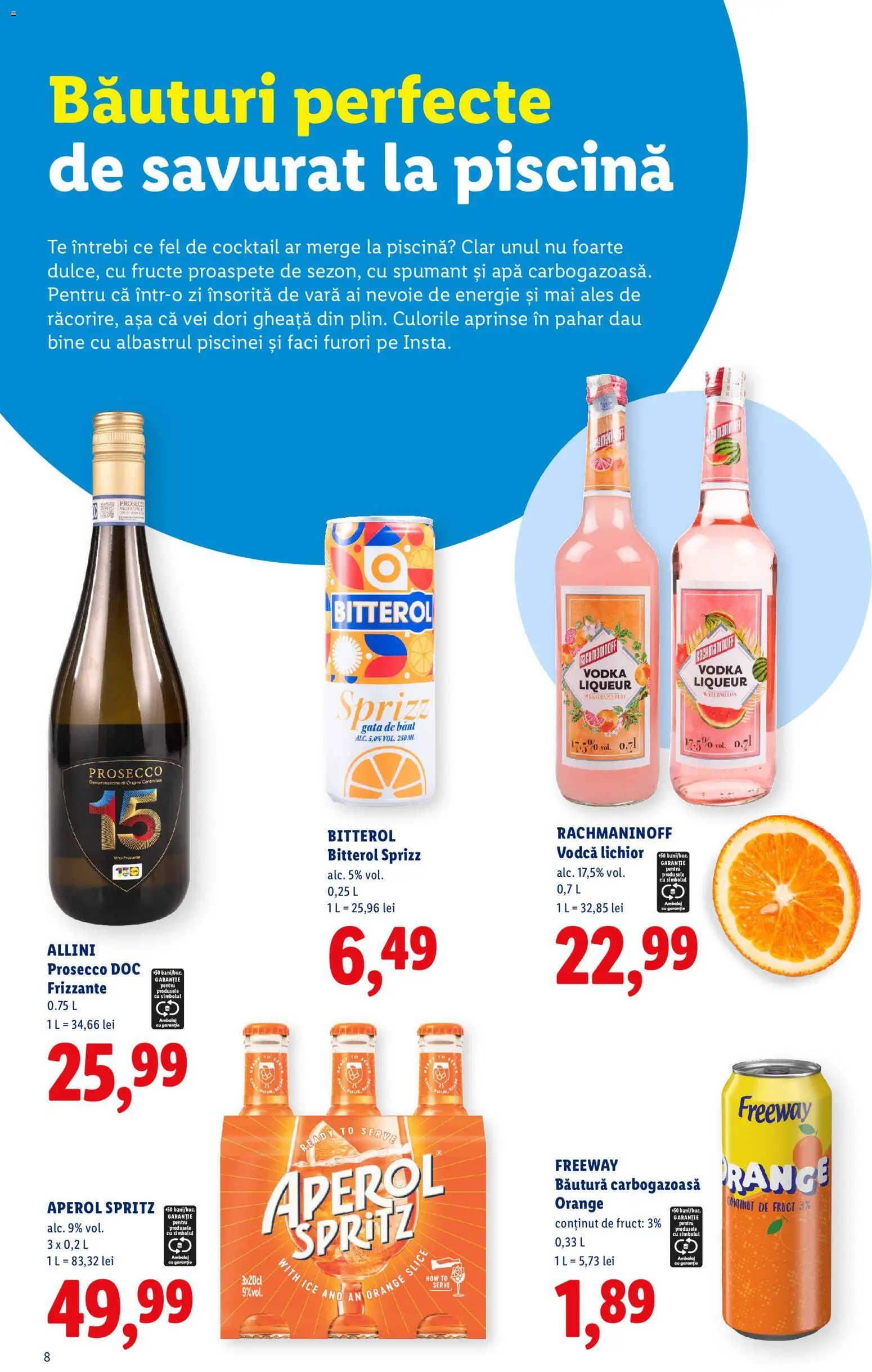Catalog LIDL 13 Iulie - 12 Septembrie 2026 | Pagina 8 | Produse: Prosecco, Cocktail, Aperol, Apă