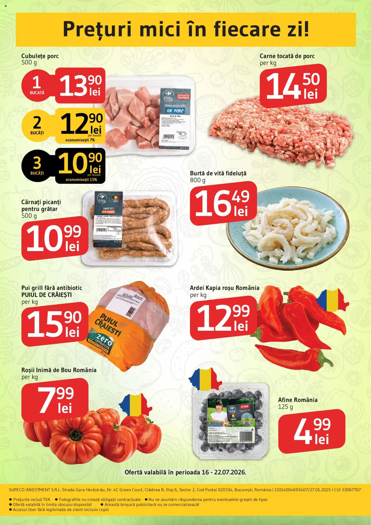 Catalog Supeco 16 - 21 Iulie 2026 | Pagina 2 | Produse: Afine, Mici, Roșii, Carne tocată