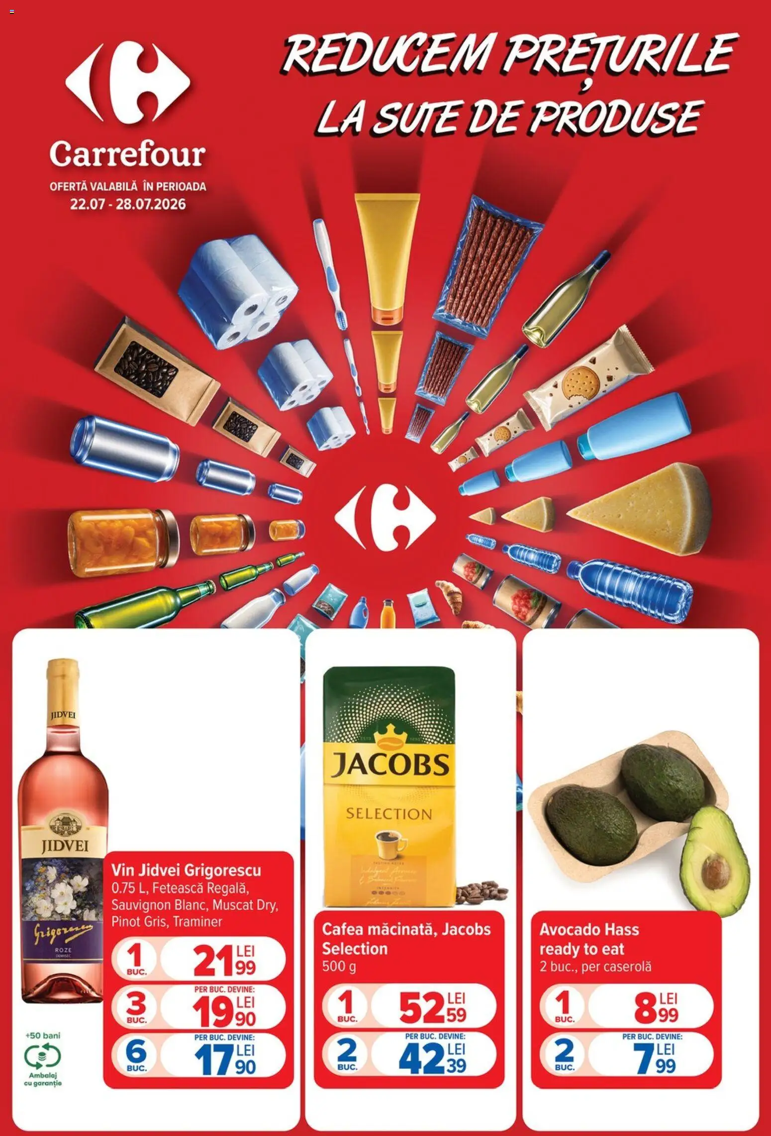 Catalog Carrefour 22 - 27 Iulie 2026 | Pagina 1 | Produse: Köpek çiti, Cafea, Vin, Avocado