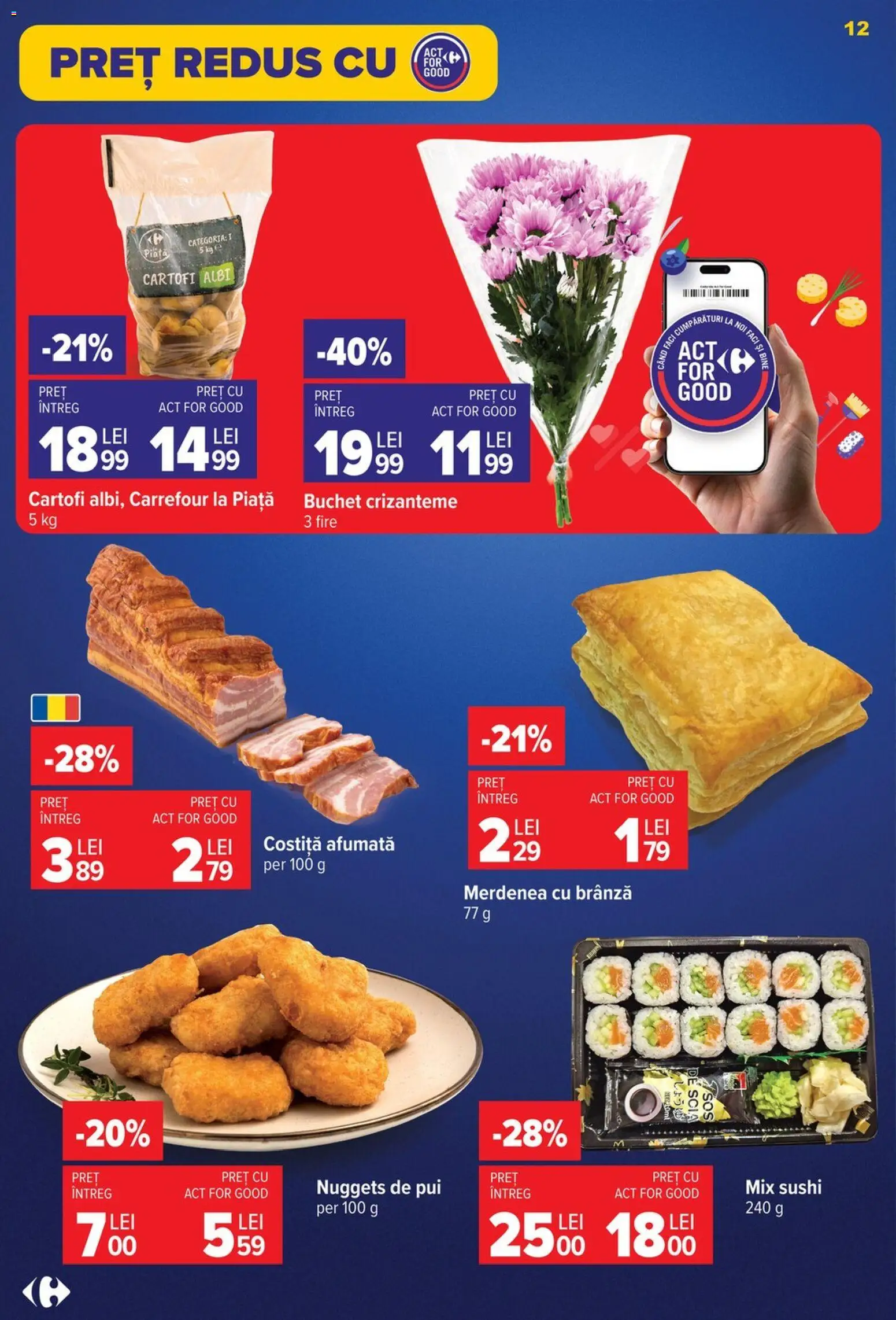 Catalog Carrefour 22 - 27 Iulie 2026 | Pagina 12 | Produse: Hacıyatmaz Kedi Oyuncağı, Sushi, Brânză, Cartofi