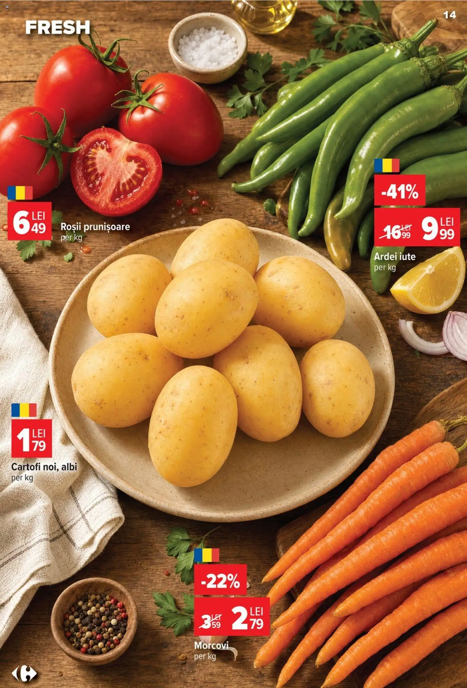 Catalog Carrefour 22 - 27 Iulie 2026 | Pagina 14 | Produse: Ardei, Ardei iute, Morcovi, Cartofi