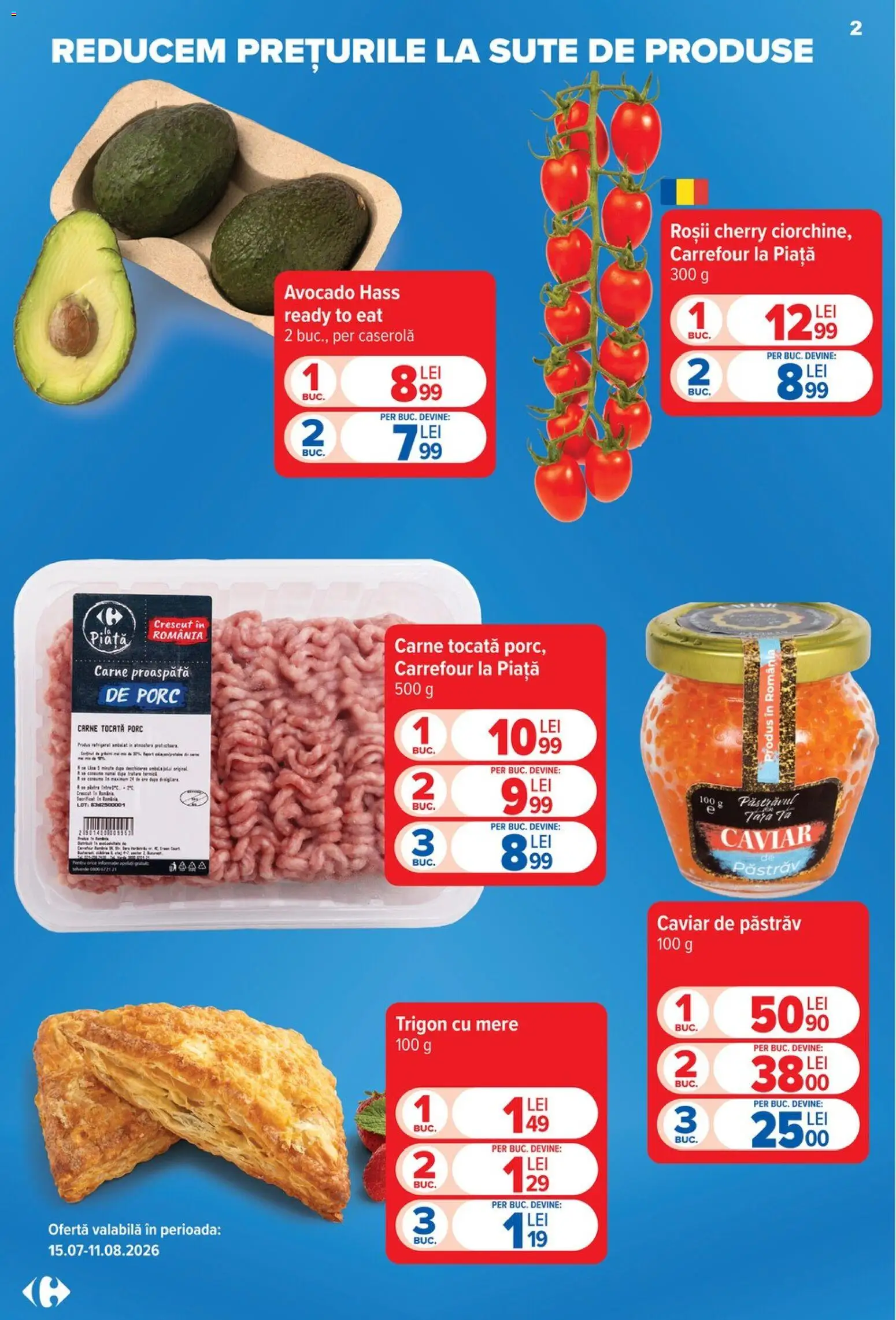 Catalog Carrefour 22 - 27 Iulie 2026 | Pagina 2 | Produse: Mere, Roșii, Carne tocată, Avocado