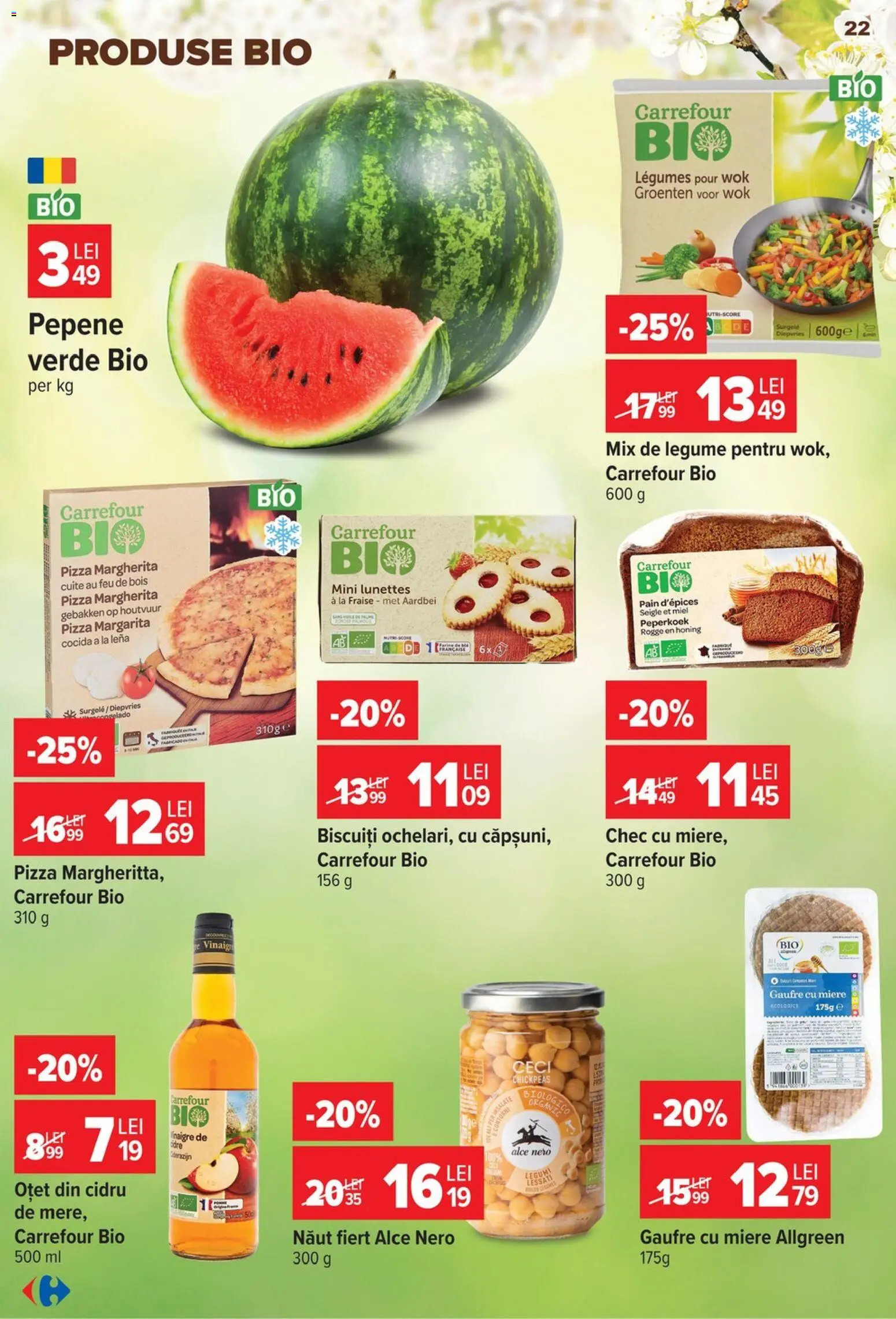 Catalog Carrefour 22 - 27 Iulie 2026 | Pagina 22 | Produse: Şerit ödül, Oțet, Pizza, Legume