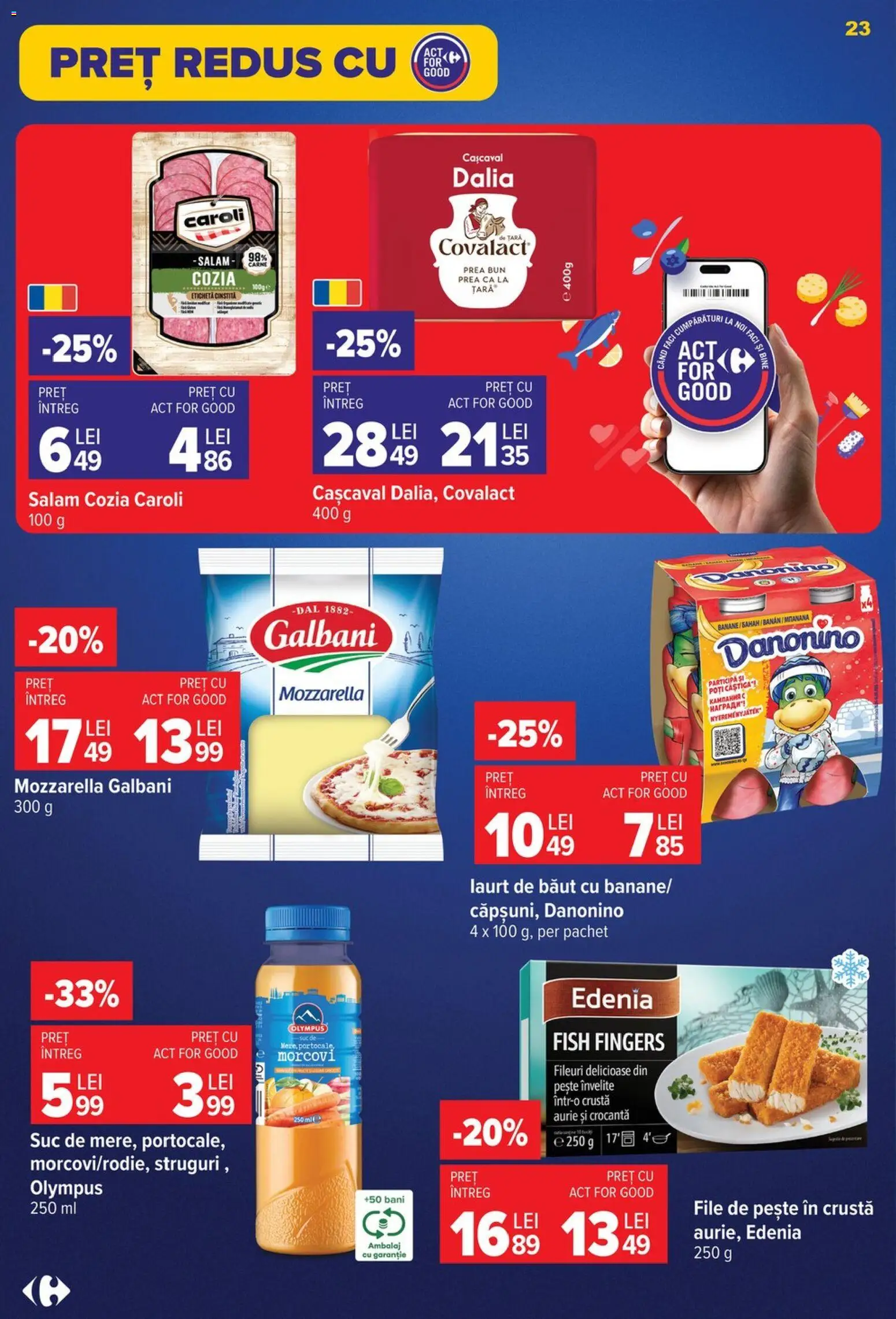 Catalog Carrefour 22 - 27 Iulie 2026 | Pagina 23 | Produse: Cașcaval, Mozzarella, Salam, Morcovi