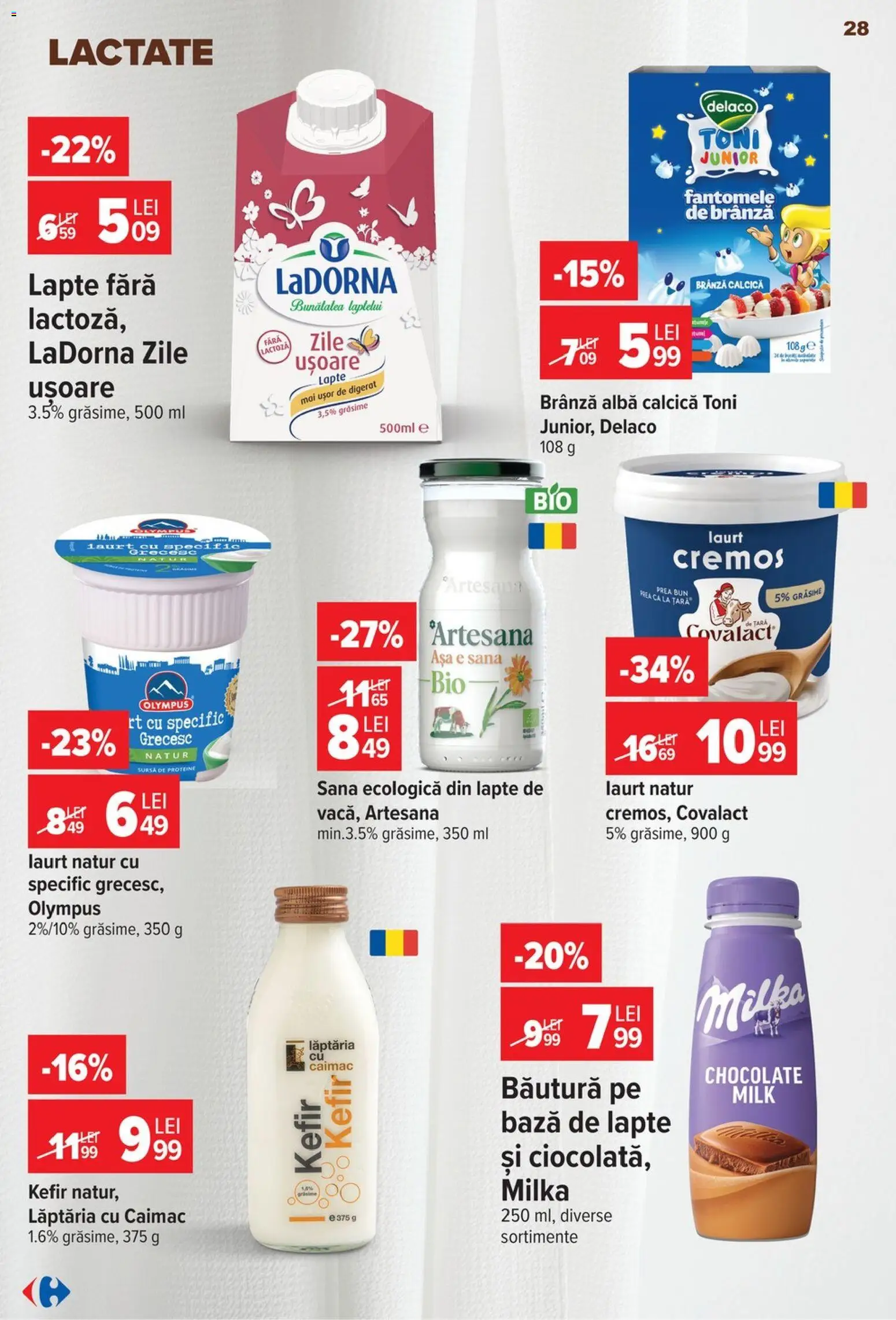 Catalog Carrefour 22 - 27 Iulie 2026 | Pagina 28 | Produse: Şerit ödül, Masaüstü kılıfı, Lapte, Brânză
