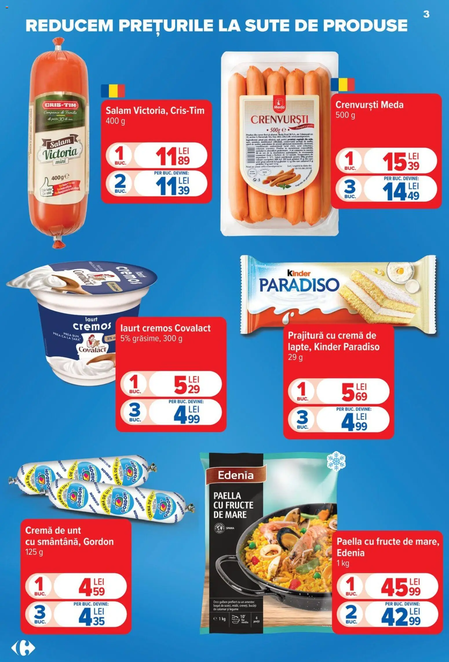 Catalog Carrefour 22 - 27 Iulie 2026 | Pagina 3 | Produse: Cremă, Salam, Legume, Fructe