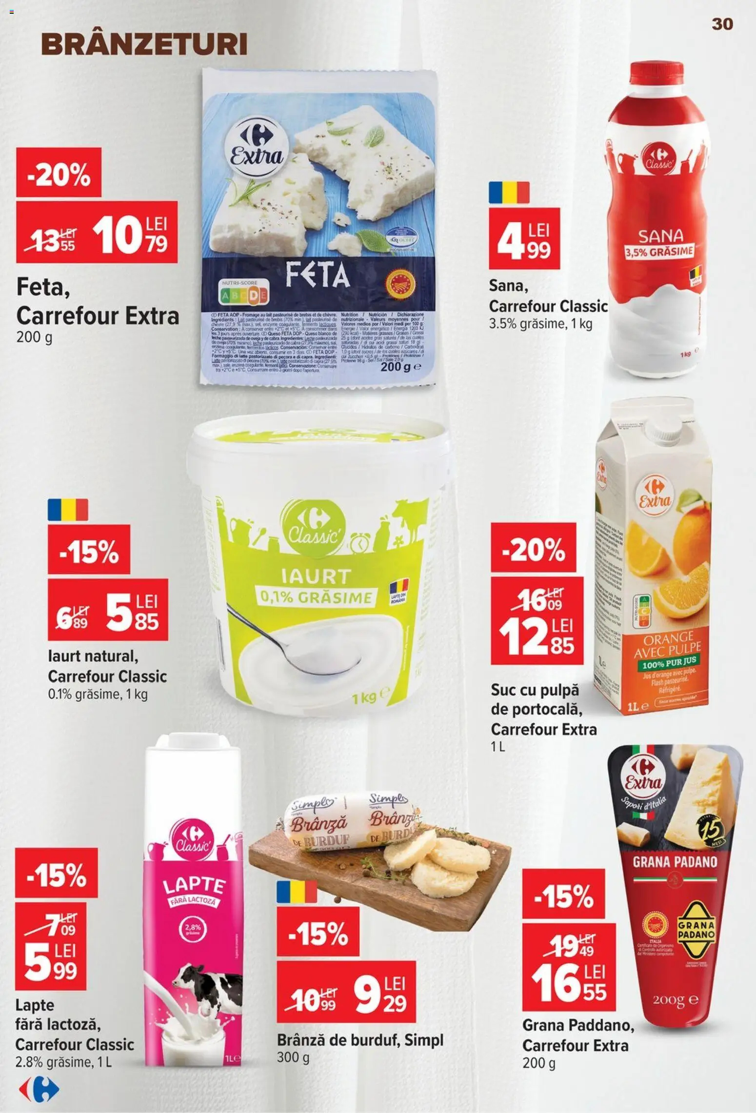 Catalog Carrefour 22 - 27 Iulie 2026 | Pagina 30 | Produse: Lapte, Brânză, Iaurt, Suc