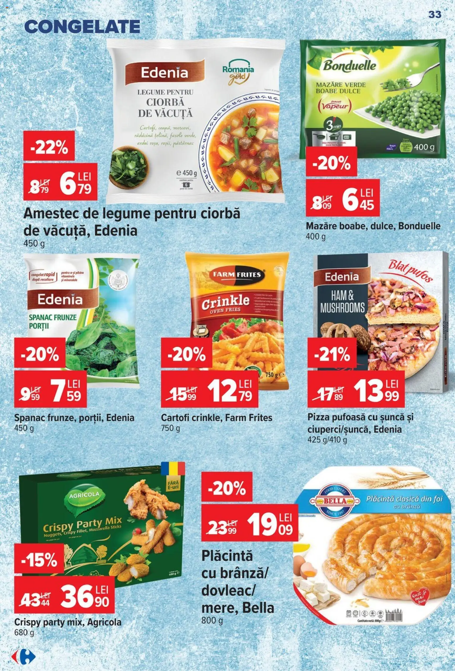 Catalog Carrefour 22 - 27 Iulie 2026 | Pagina 33 | Produse: Plăcintă, Brânză, Șuncă, Cartofi