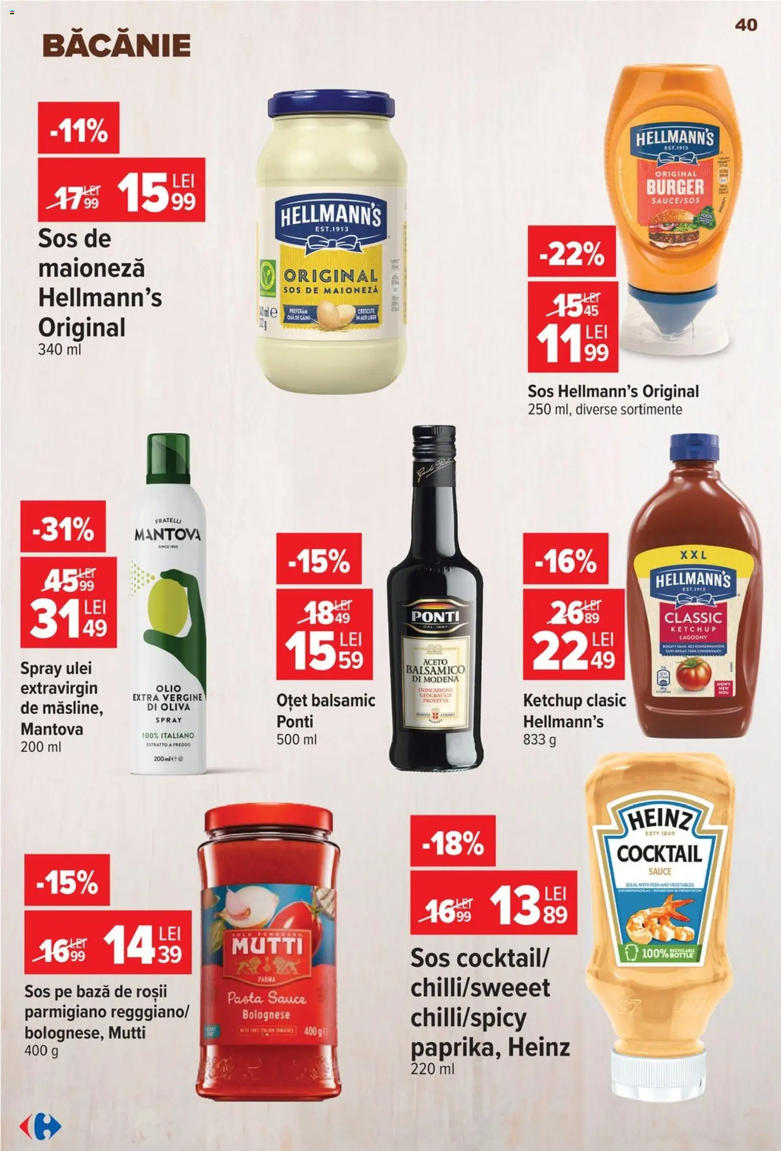 Catalog Carrefour 22 - 27 Iulie 2026 | Pagina 40 | Produse: Ulei, Roșii, Burger, Maioneză