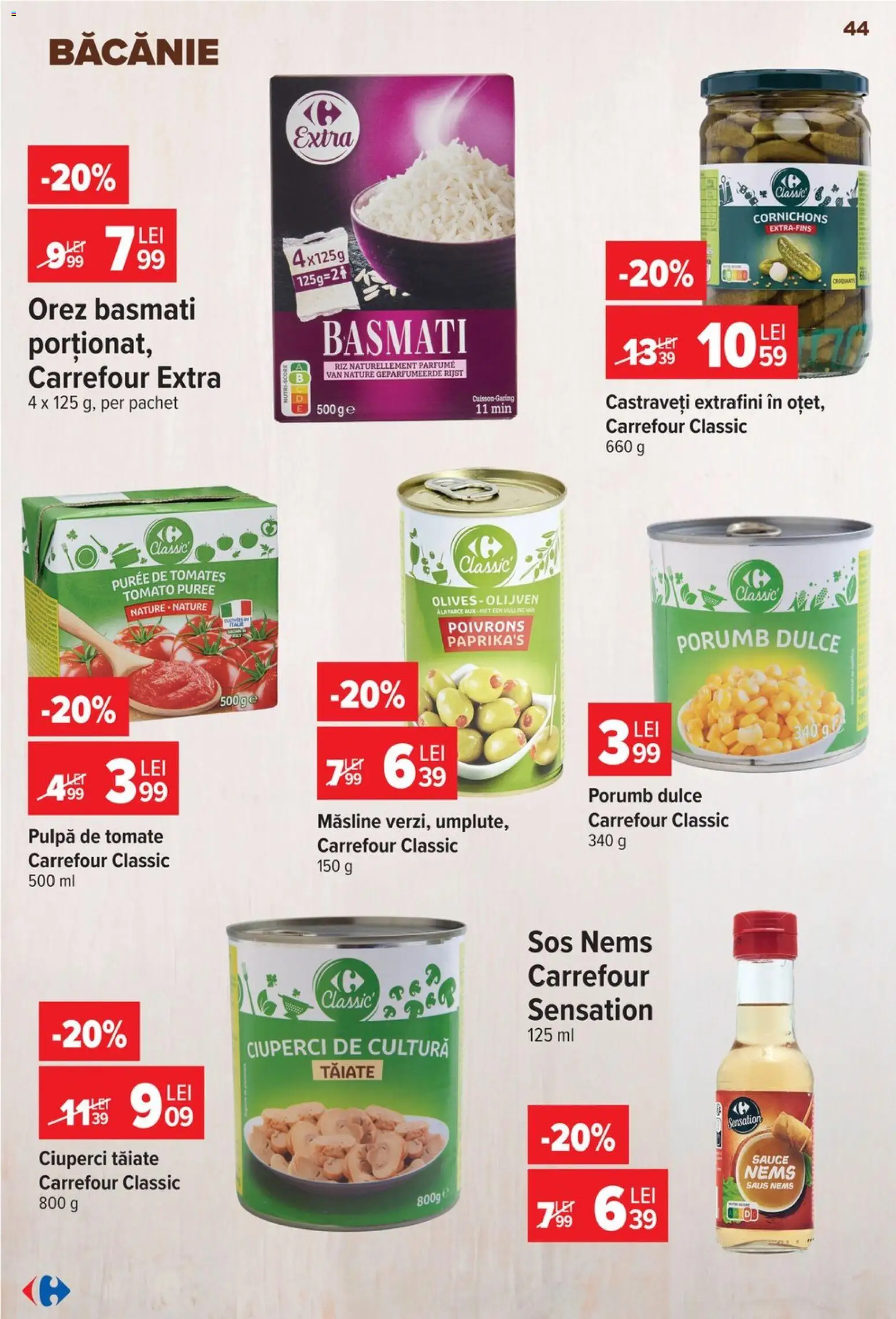 Catalog Carrefour 22 - 27 Iulie 2026 | Pagina 44 | Produse: Măsline, Ciuperci, Castraveți, Sos