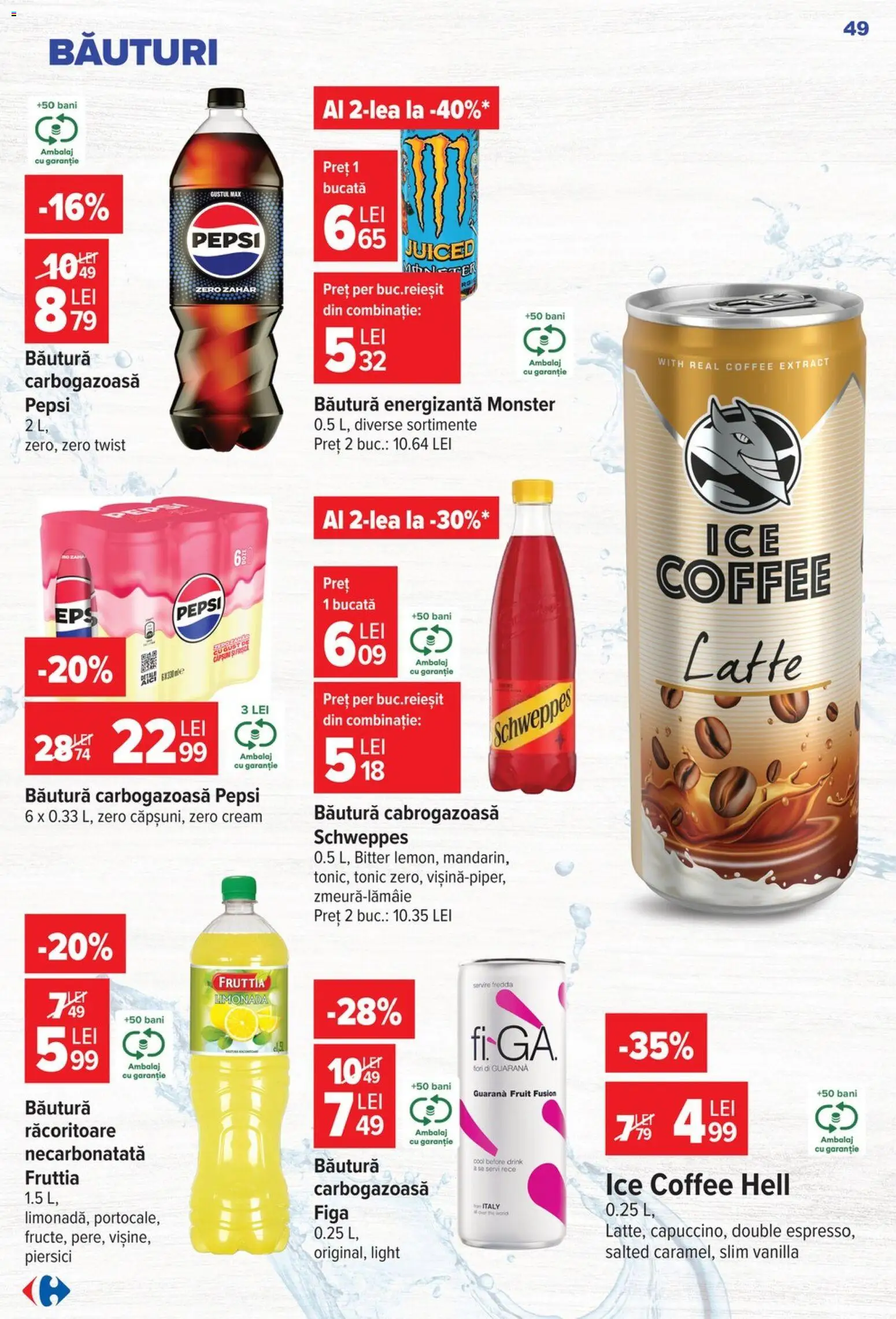 Catalog Carrefour 22 - 27 Iulie 2026 | Pagina 49 | Produse: Sıcak su torbası, Băutură energizantă, Zahăr