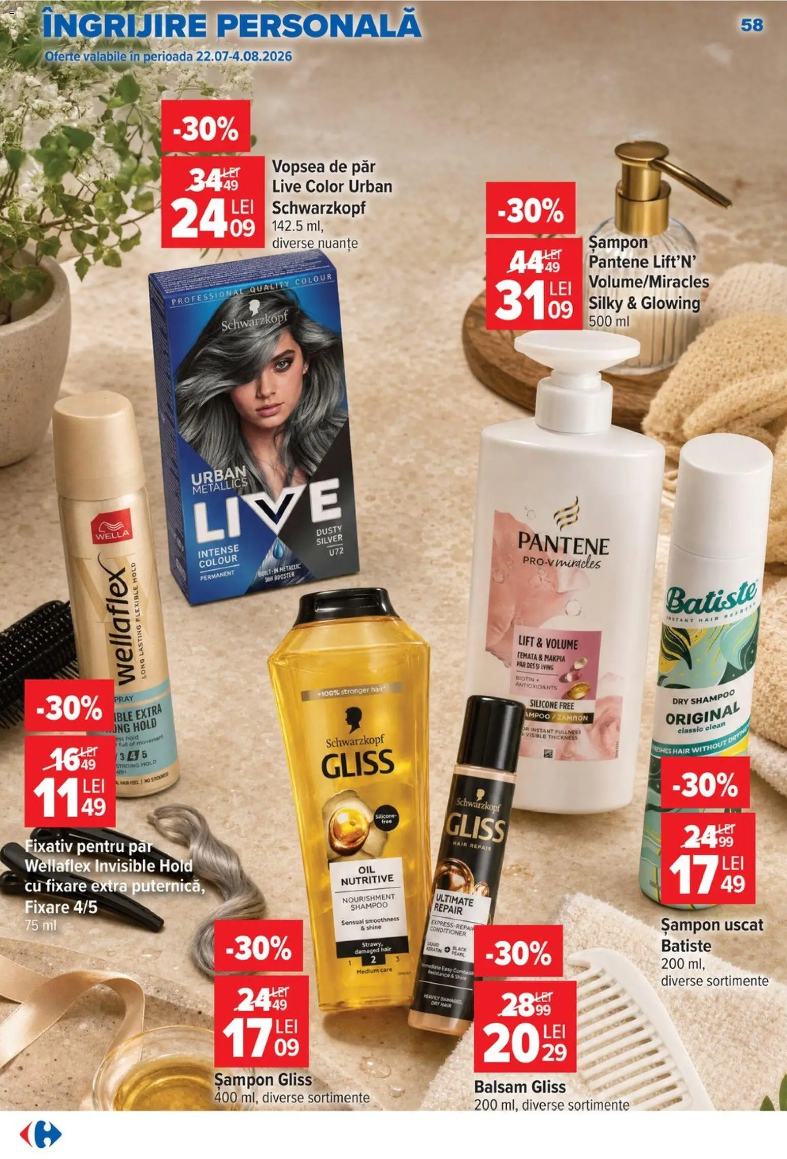 Catalog Carrefour 22 - 27 Iulie 2026 | Pagina 58 | Produse: Pomelo, Vopsea, Șampon, Șampon uscat
