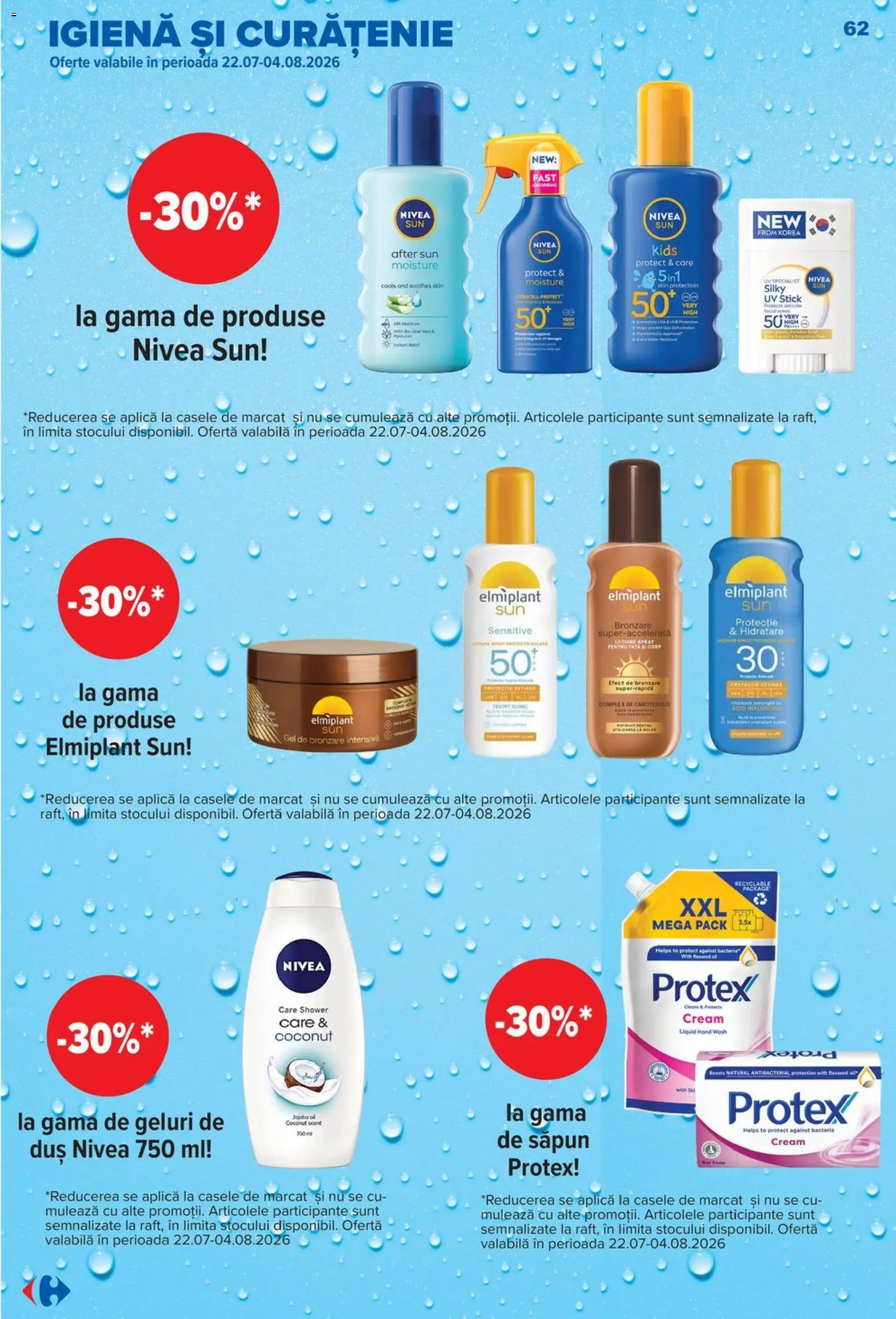 Catalog Carrefour 22 - 27 Iulie 2026 | Pagina 62 | Produse: Gel de bronzare, Duș, Săpun