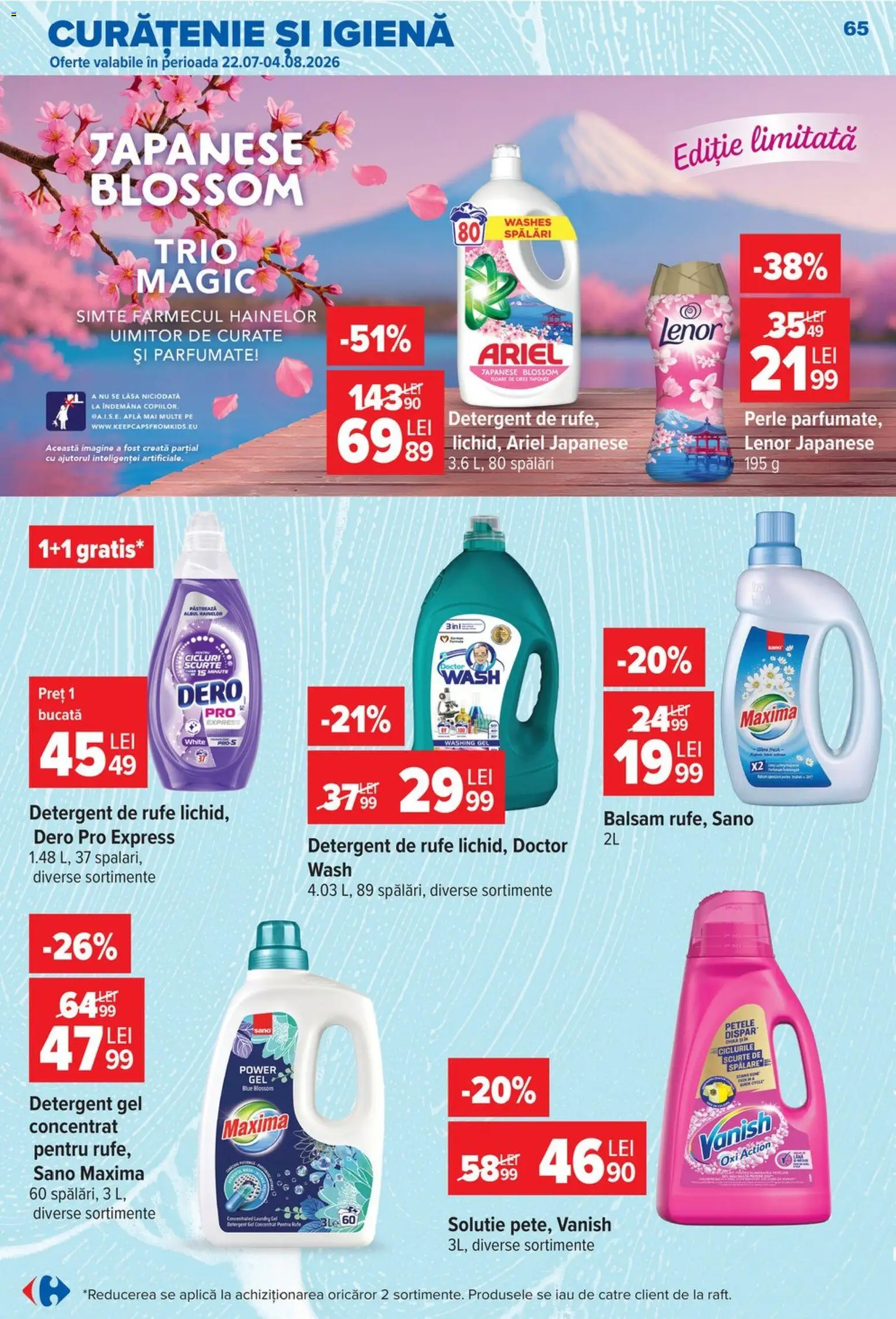 Catalog Carrefour 22 - 27 Iulie 2026 | Pagina 65 | Produse: Akrilik boya, Balsam, Detergent, Çelik Mama ve Su Kabı