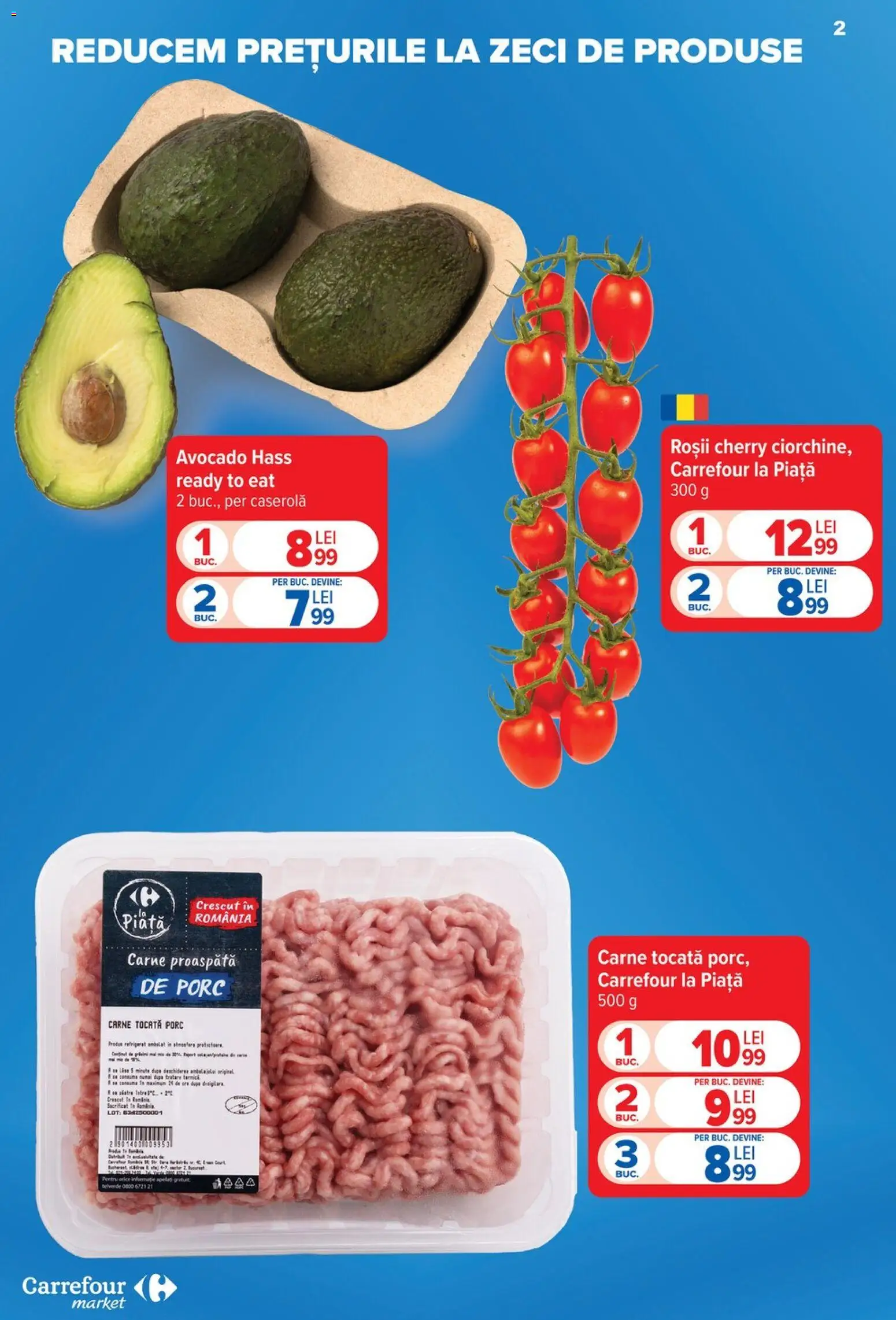 Catalog Carrefour 22 - 27 Iulie 2026 | Pagina 2 | Produse: Roșii, Carne tocată, Avocado