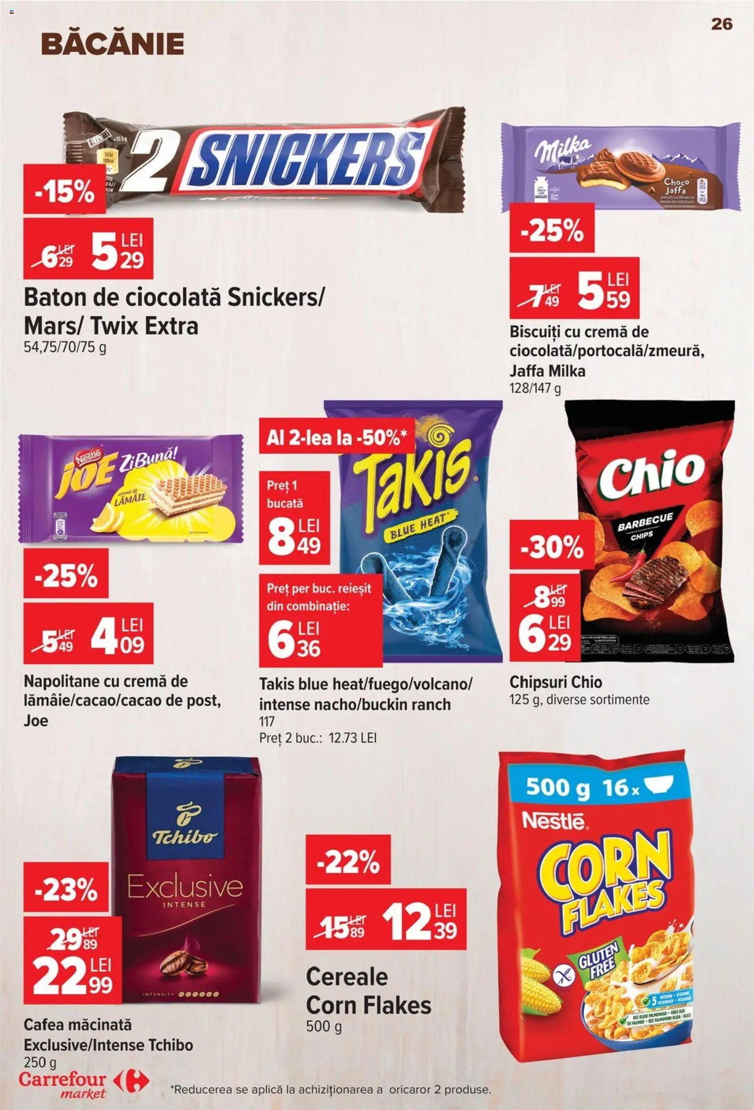 Catalog Carrefour 22 - 27 Iulie 2026 | Pagina 26 | Produse: Cafea, Ciocolată, Chipsuri, Biscuiți