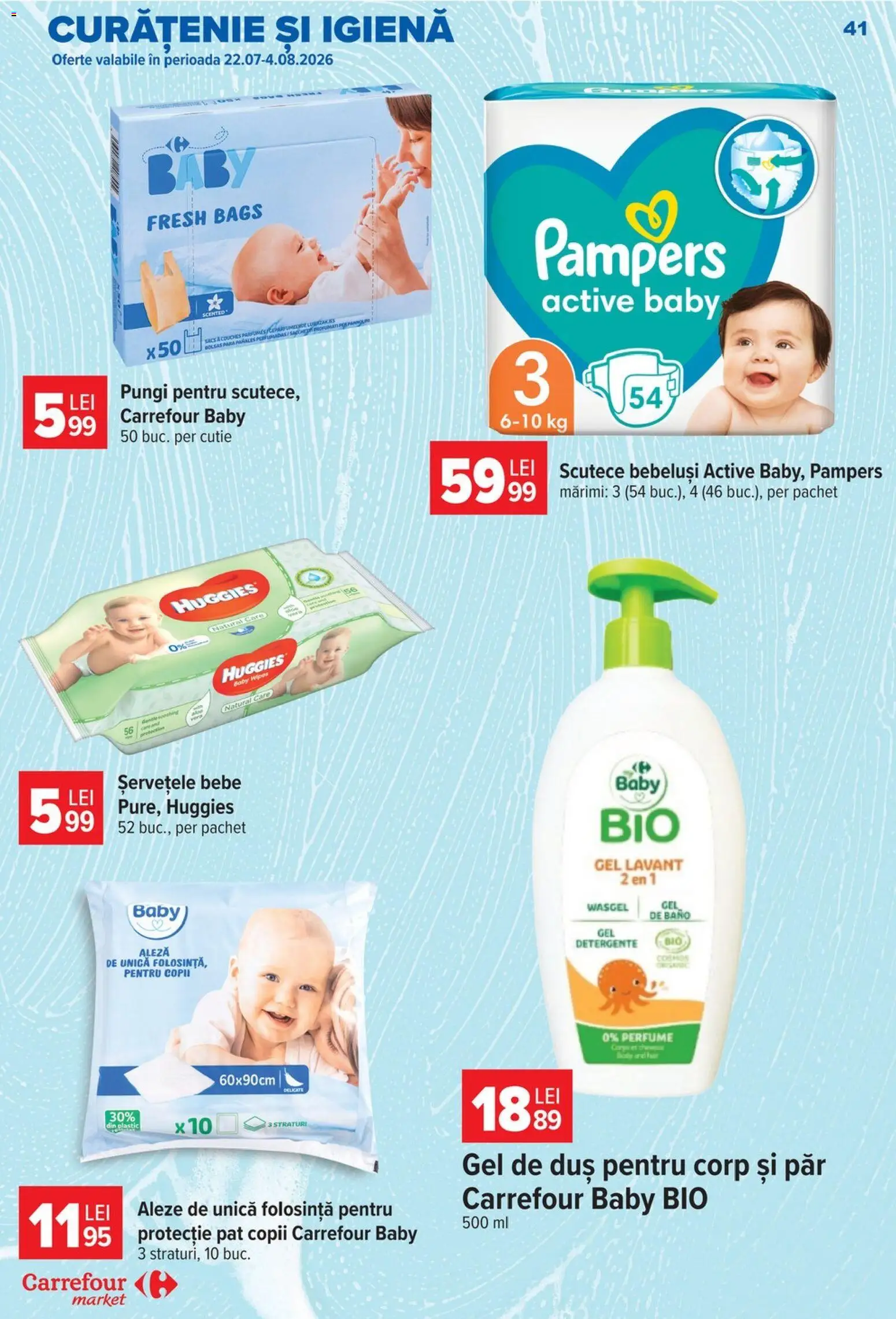 Catalog Carrefour 22 - 27 Iulie 2026 | Pagina 41 | Produse: Pat, Cutie, Gel de duș, Scutece