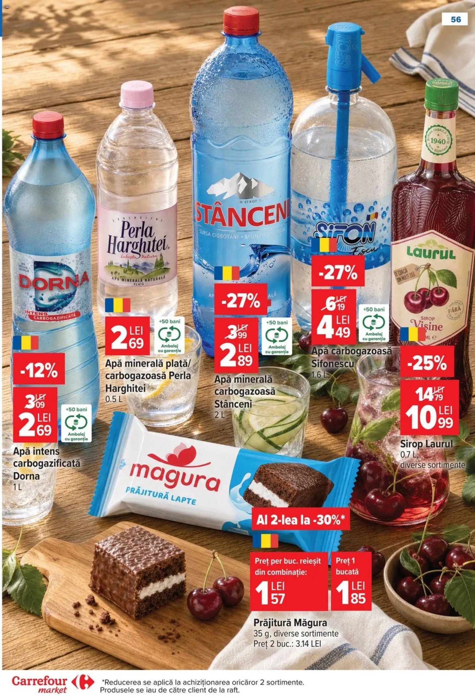 Catalog Carrefour 22 - 27 Iulie 2026 | Pagina 56 | Produse: Prăjitură, Lapte, Sirop, Apă