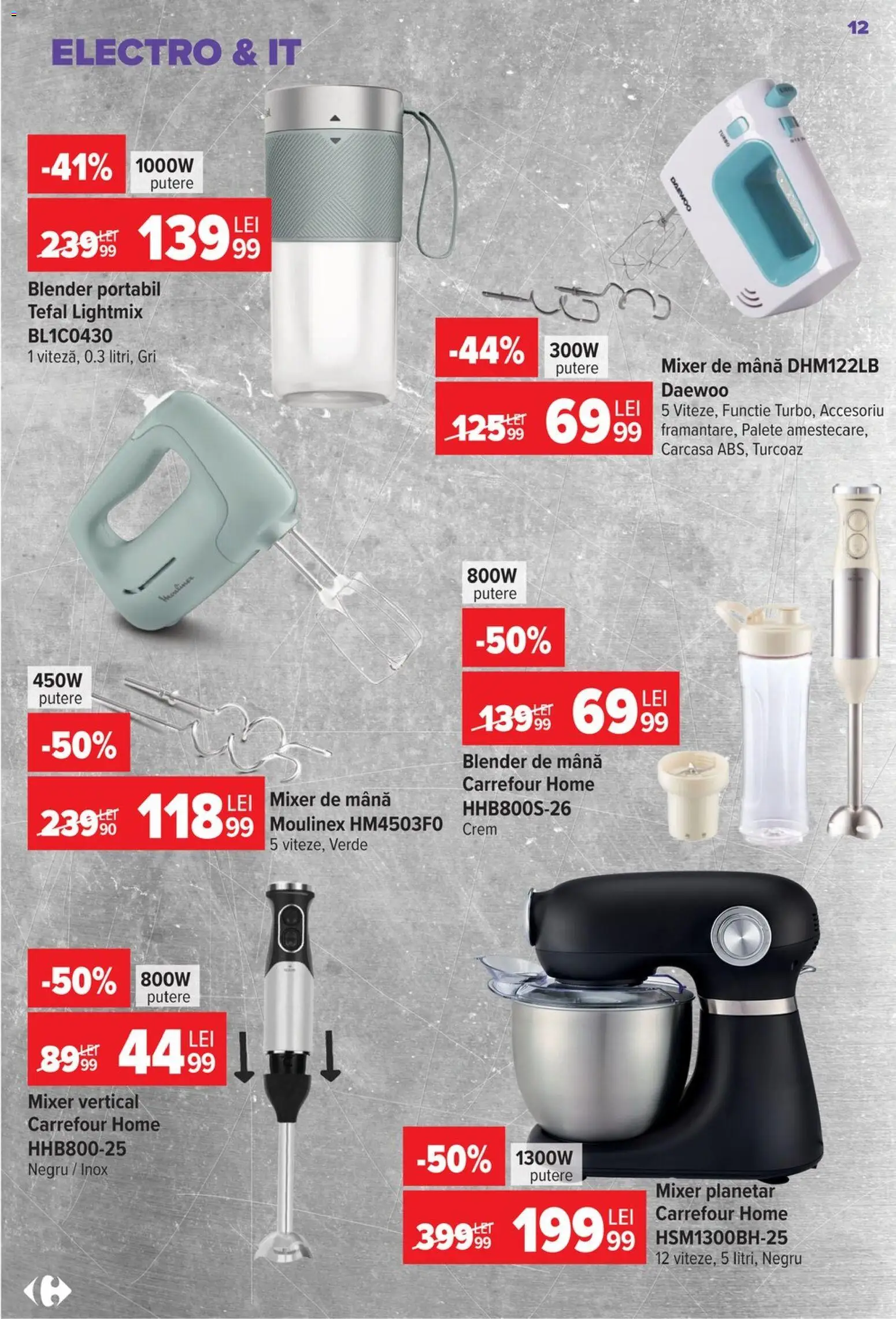 Catalog Carrefour 22 Iulie - 3 August 2026 | Pagina 12 | Produse: Blender, Carcasă, Mixer