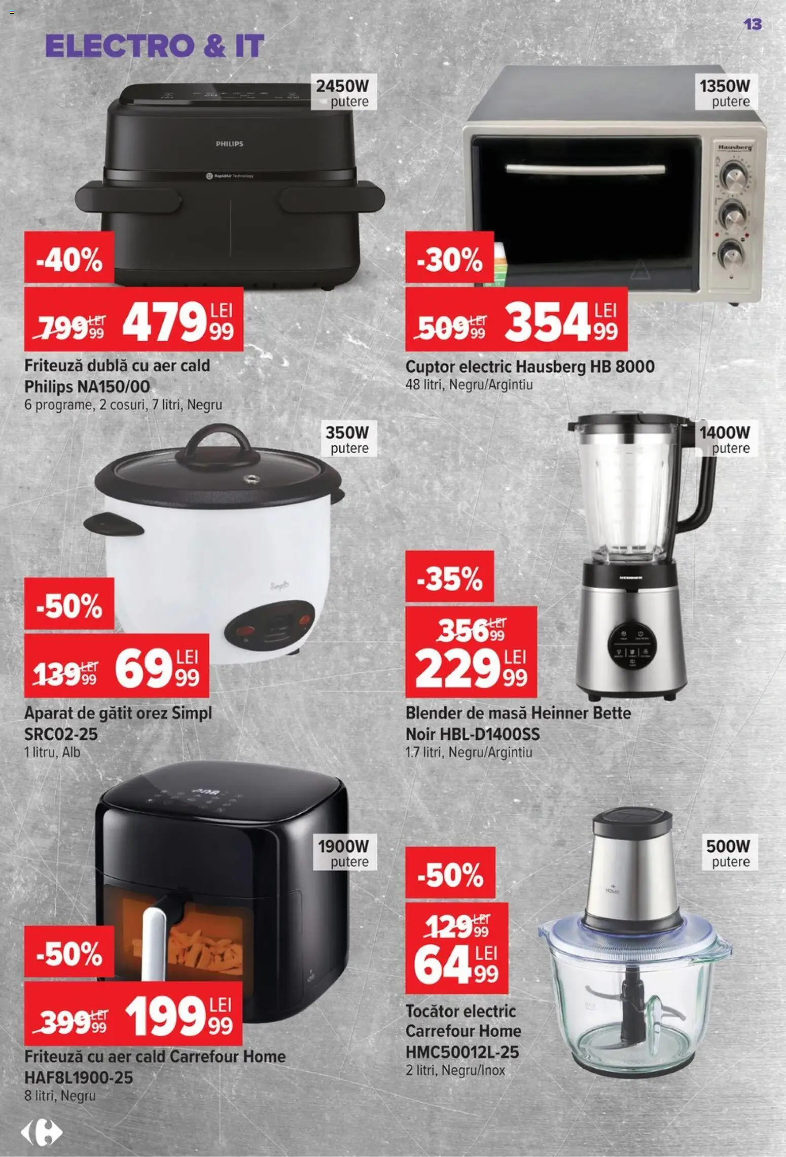 Catalog Carrefour 22 Iulie - 3 August 2026 | Pagina 13 | Produse: Enginar, Cuptor, Masă, Tocător