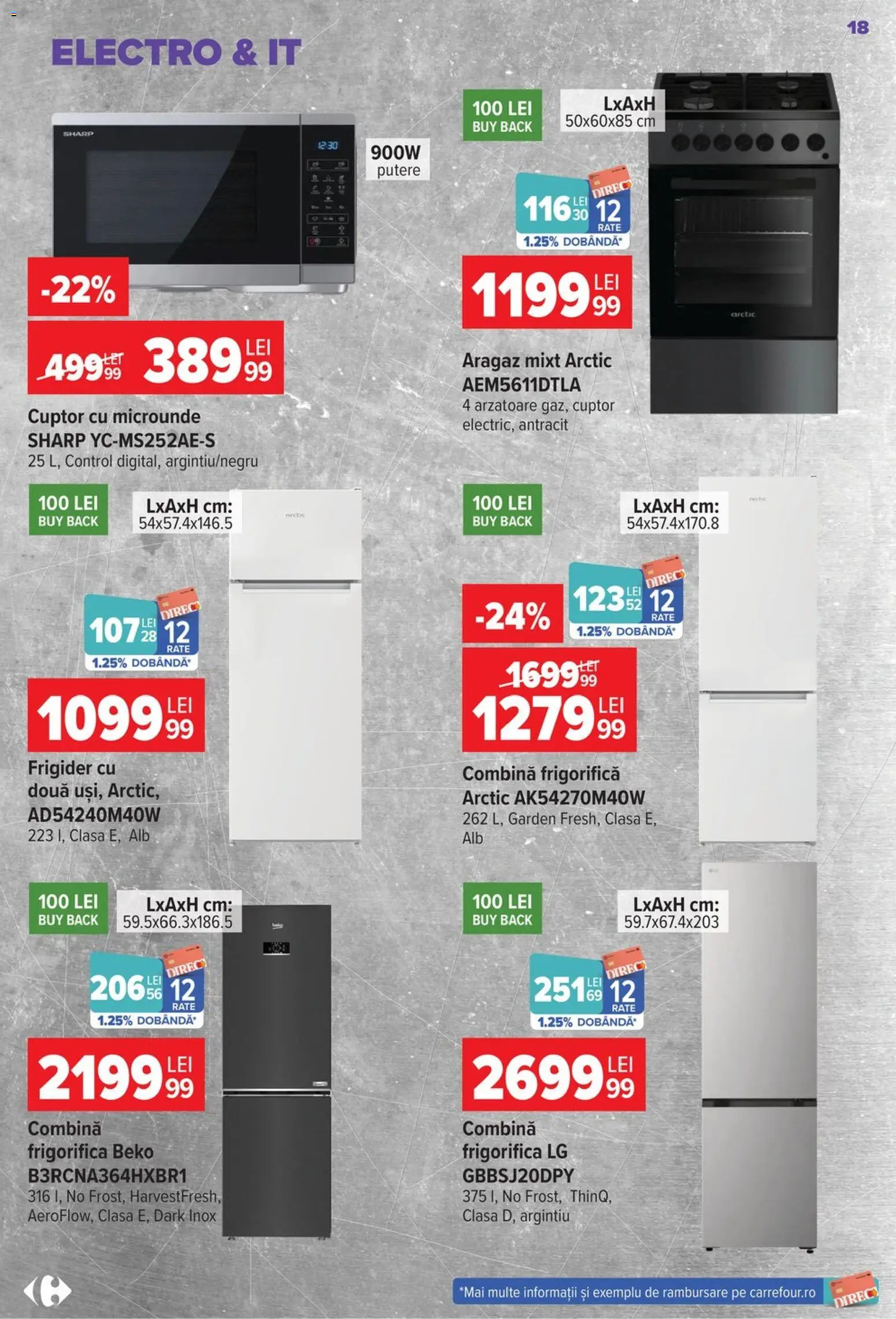 Catalog Carrefour 22 Iulie - 3 August 2026 | Pagina 18 | Produse: Frigider, Cuptor, Cuptor Cu Microunde, Aragaz