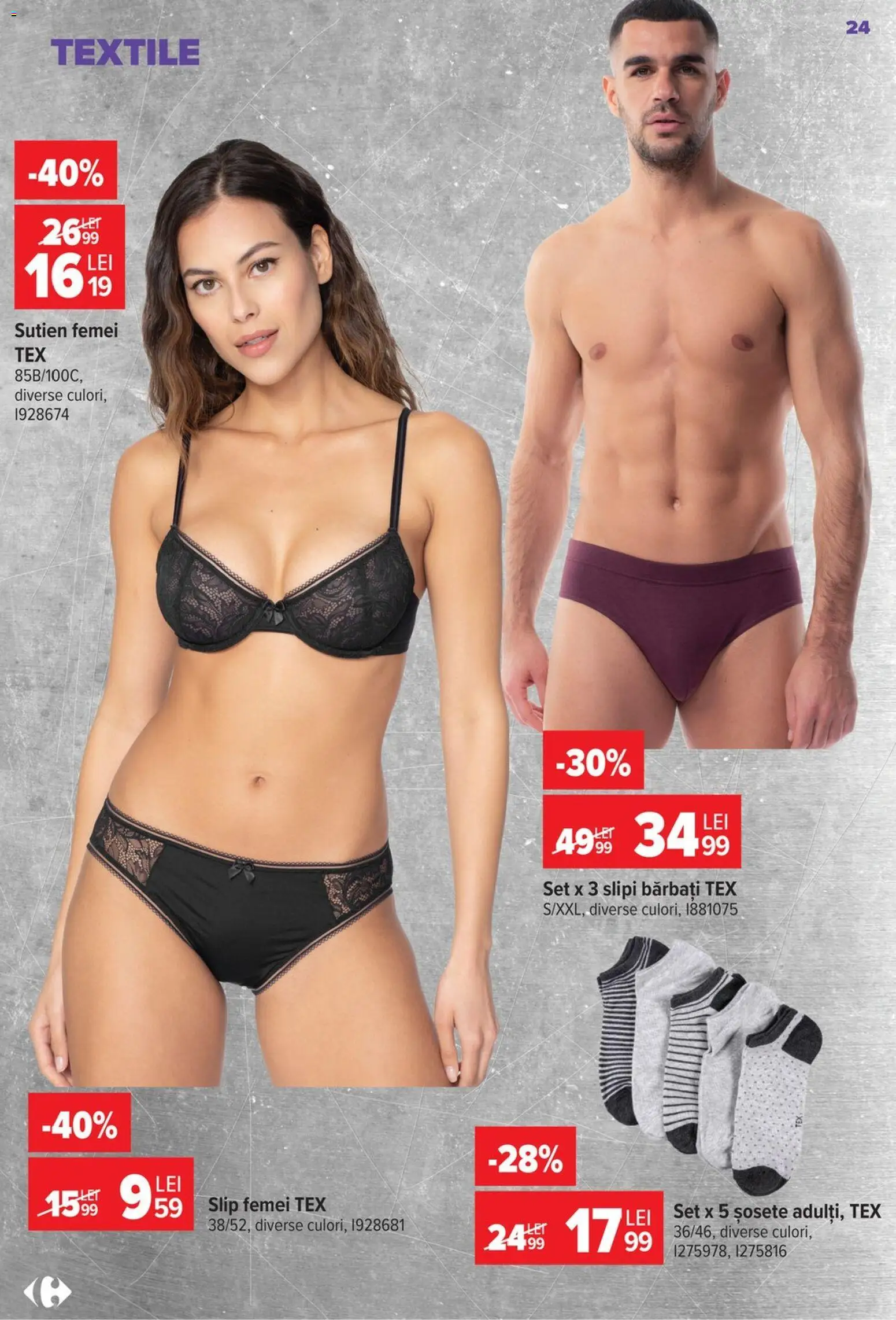 Catalog Carrefour 22 Iulie - 3 August 2026 | Pagina 24 | Produse: Sutien, Șosete, Slip