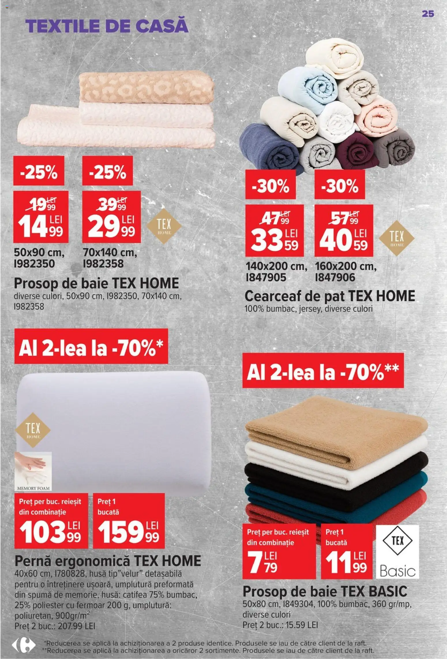 Catalog Carrefour 22 Iulie - 3 August 2026 | Pagina 25 | Produse: Prosop de baie, Pat, Pernă